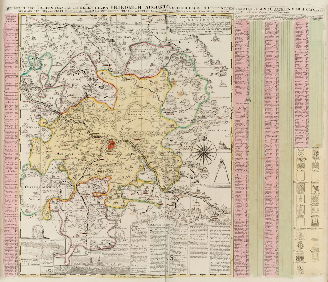 P. SCHENK (*1693) after ZÜRNER (*1679), Historical map of Saxony