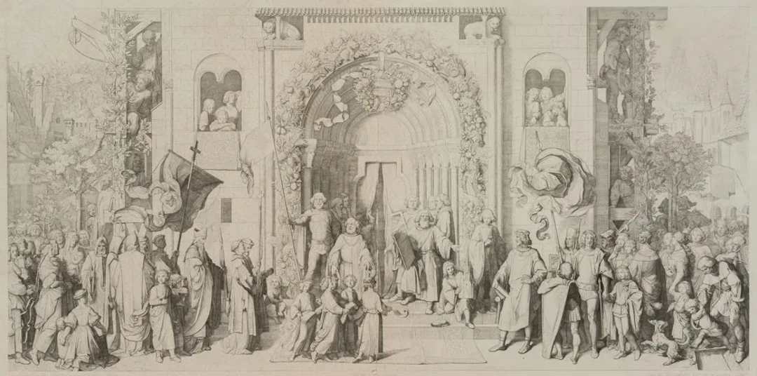 J. ERNST (*1830) after SCHWIND (*1804), The Consecration of Freiburg