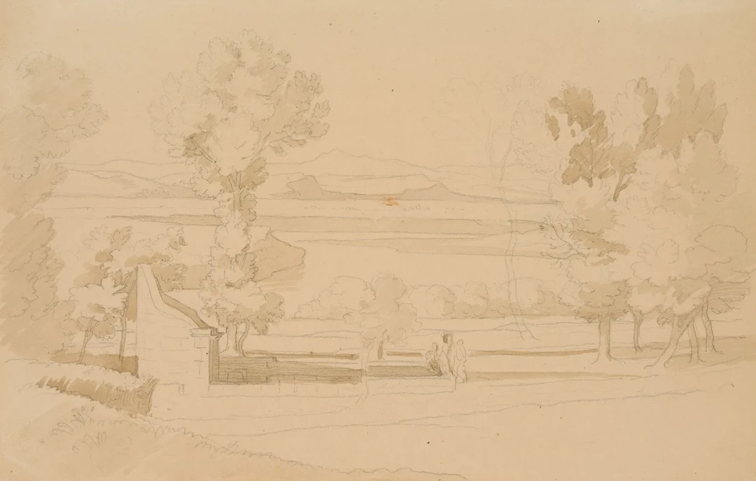 H. GÄRTNER (1828-1909), Acqua Acetosa near Rome, Pencil Heinrich Gärtner