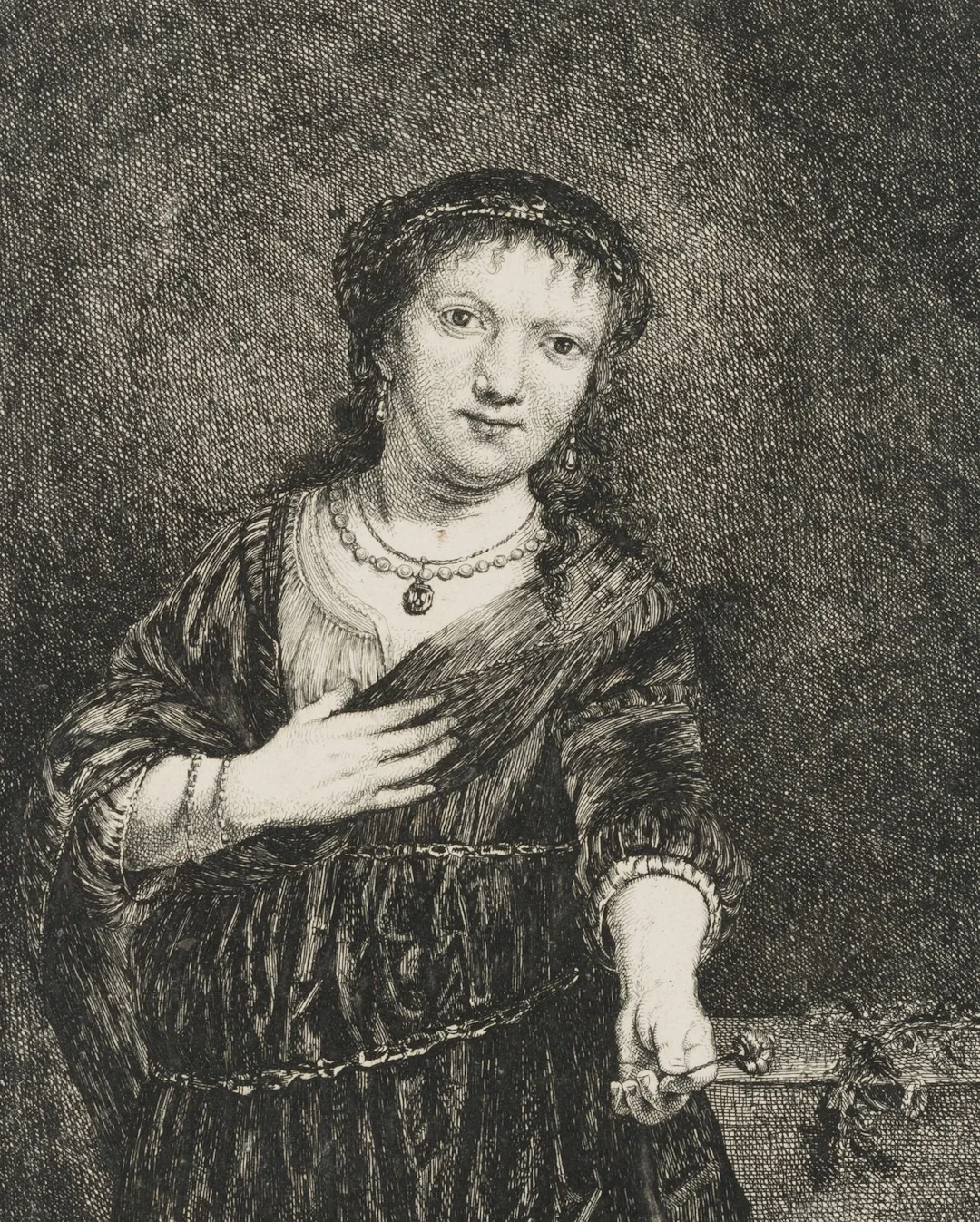 A. RIEDEL (*1763) after REMBRANDT (*1606), Saskia as Flora, 1781