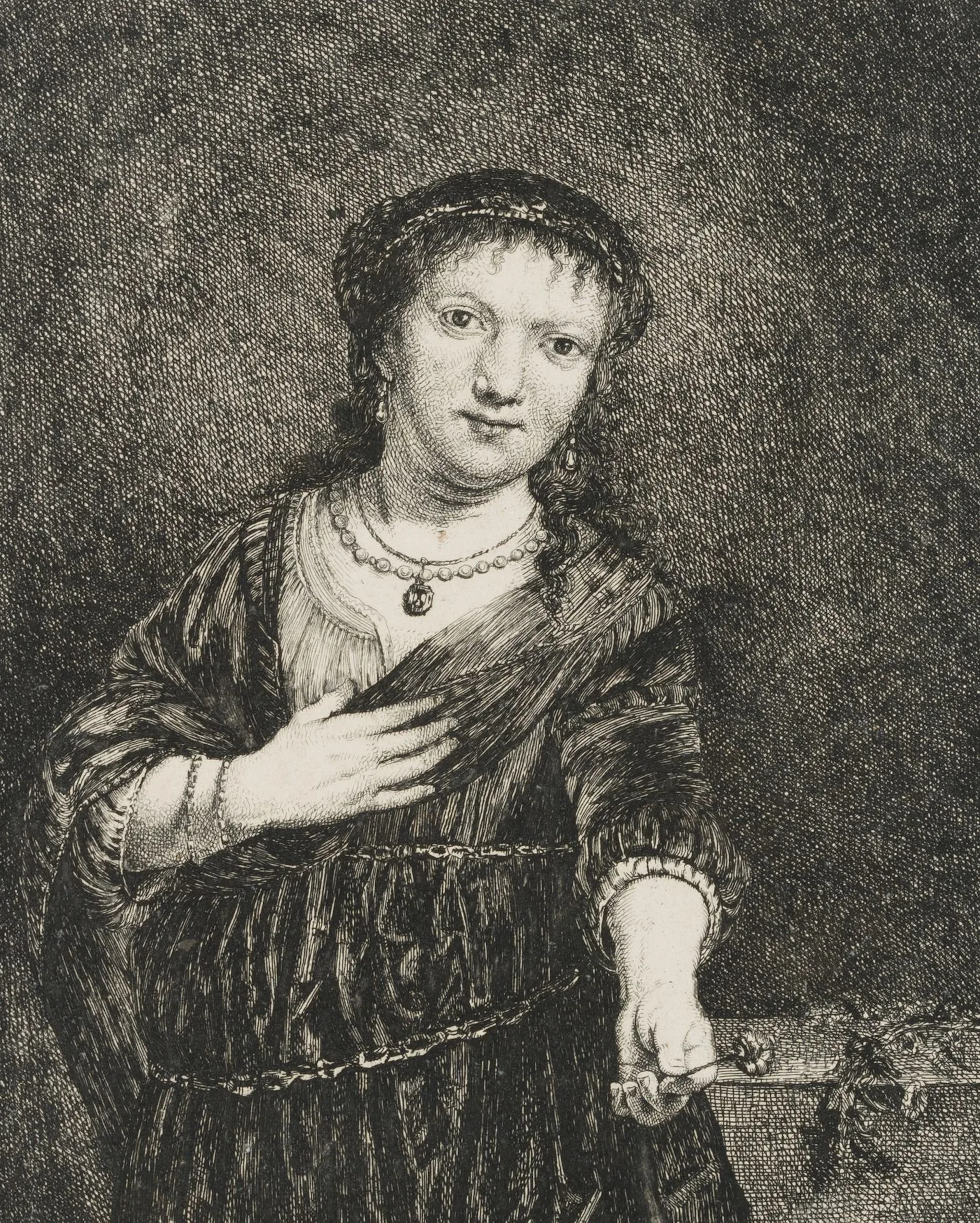 A. RIEDEL (*1763) after REMBRANDT (*1606), Saskia as Flora, 1781