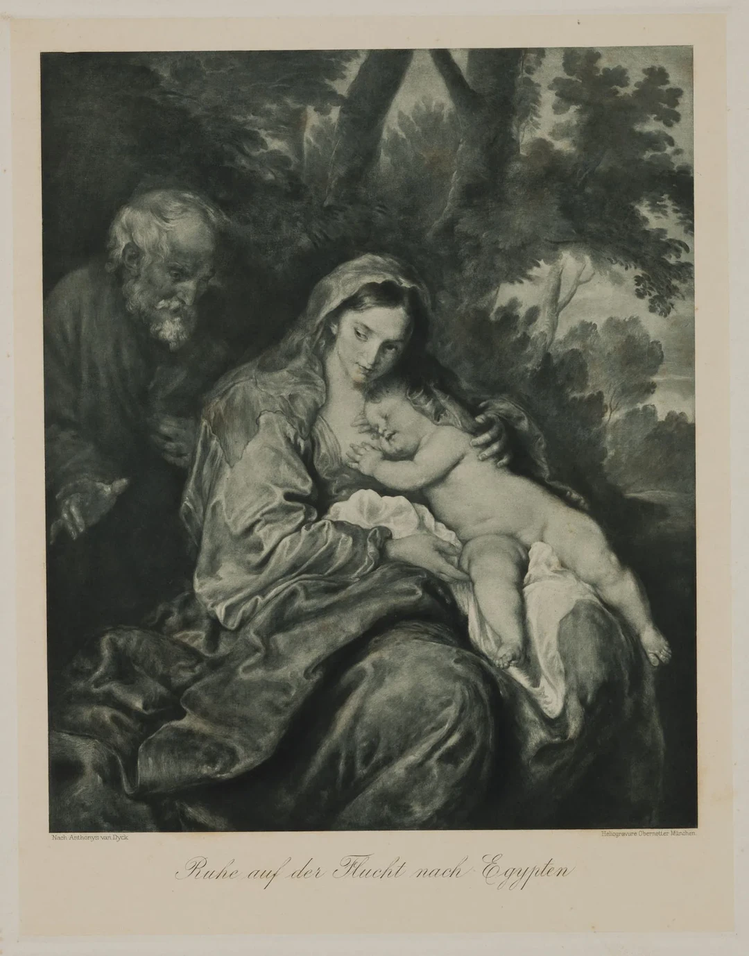 J. OBERNETTER (*1840) after DYCK (*1599), *Peace after the Flight