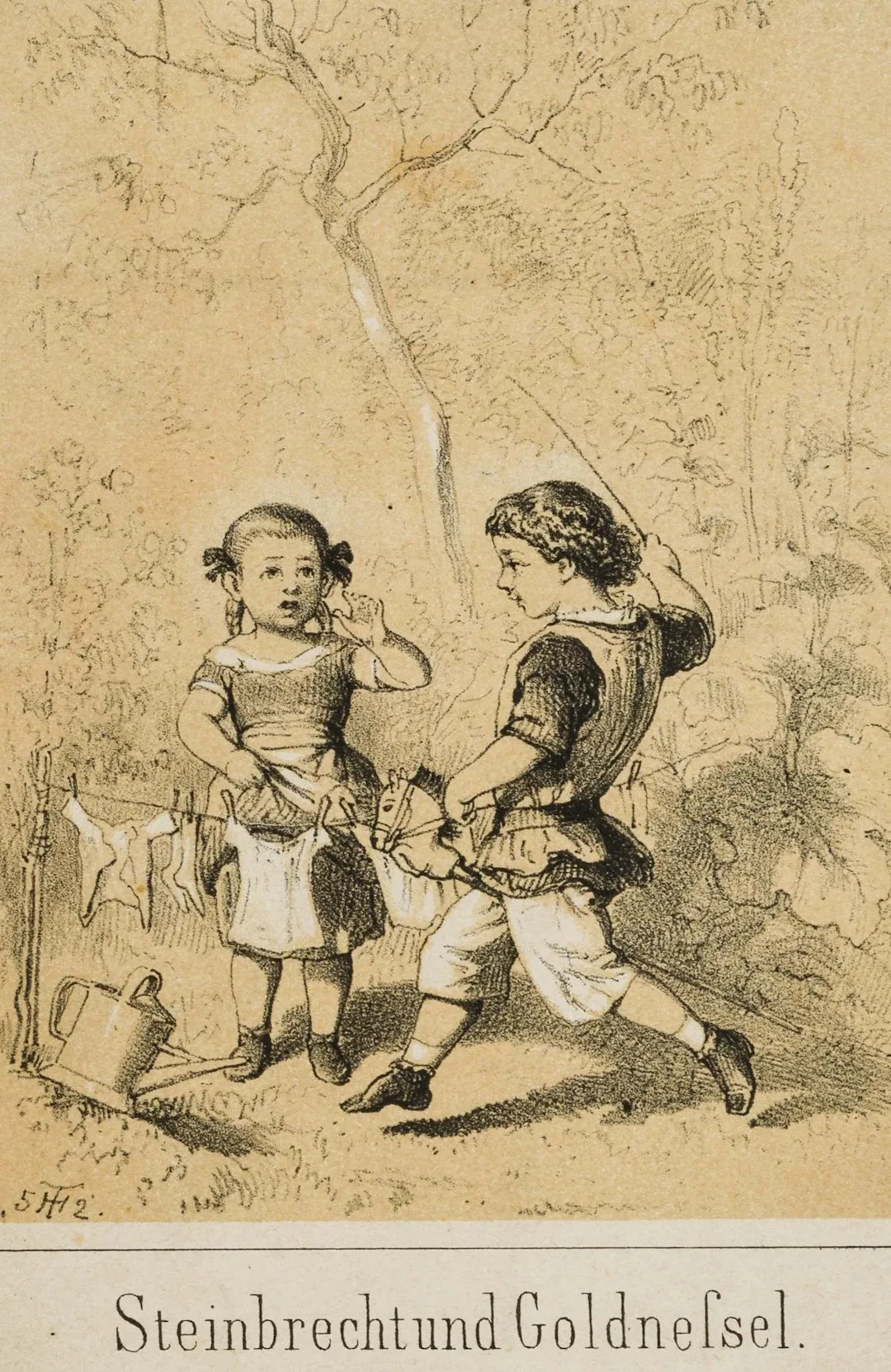 T. HOSEMANN (1807–1875), The “Little Horse” Game in the Garden, 1852