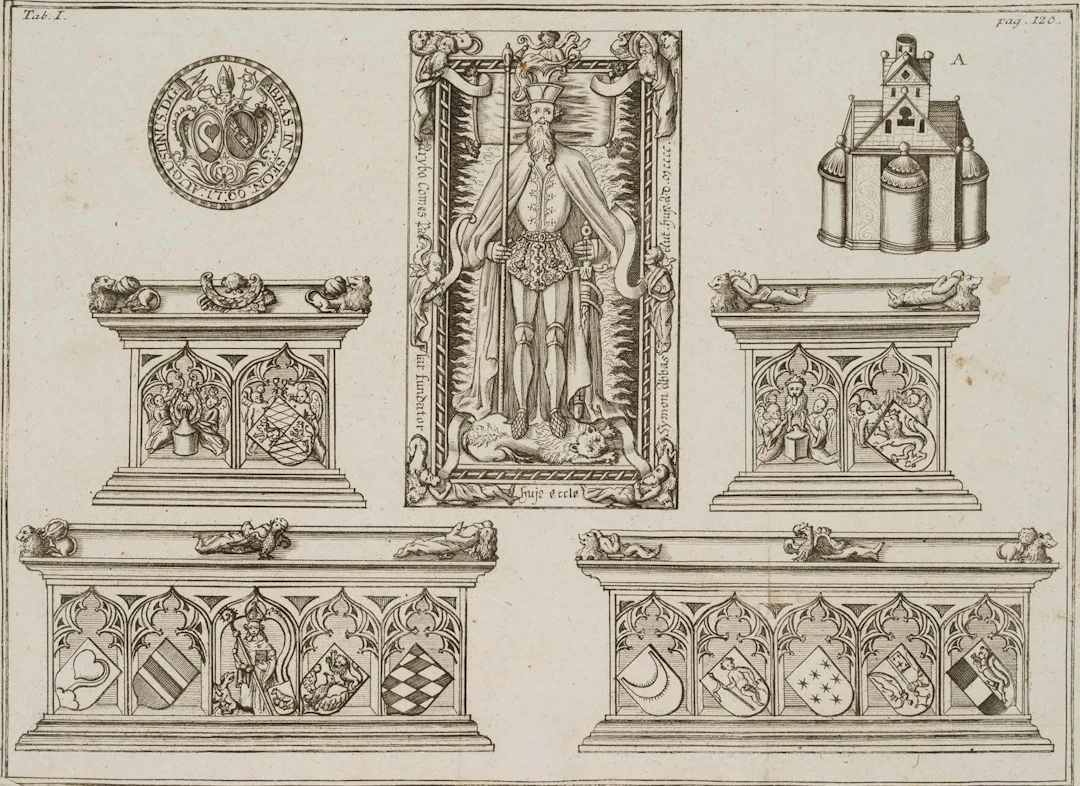 Unknown (18th), Depiction of a princely tomb, Etching Unknown (18th