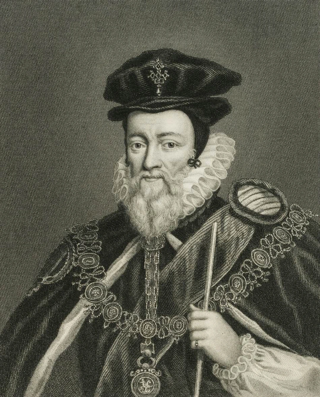 W. MOTE (1803-1871), William Cecil, around 1840, Steel engraving William