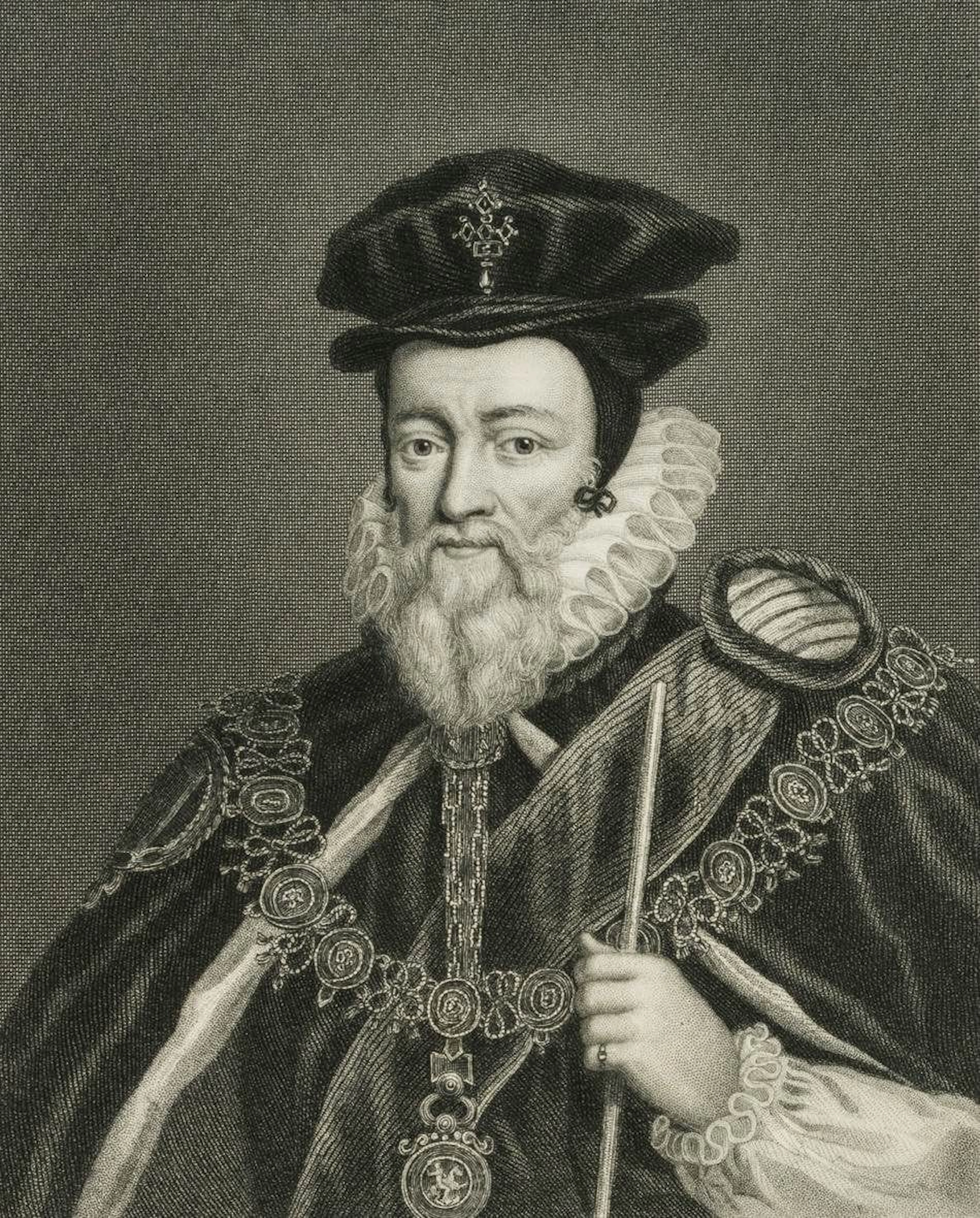 W. MOTE (1803-1871), William Cecil, around 1840, Steel engraving William