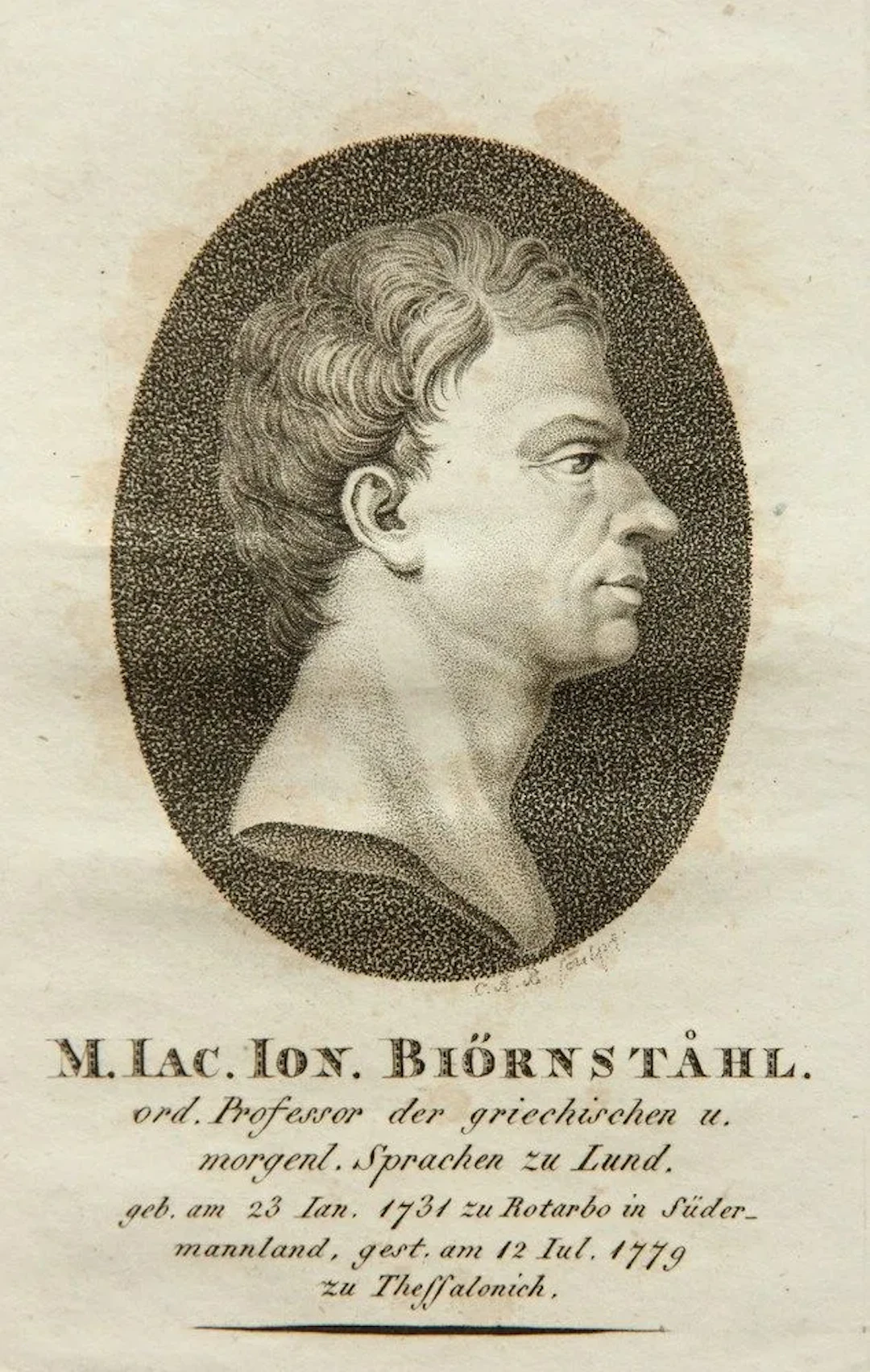 Unknown (18th), Jakob Jonas Björnstahl, Stipple engraving Unknown