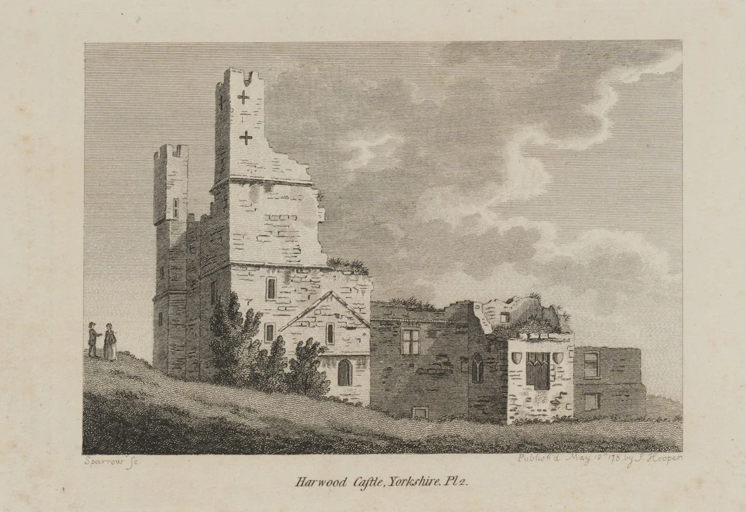 SPARROW (18th), Harwood Castle, Yorkshire, Steel engraving Sparrow