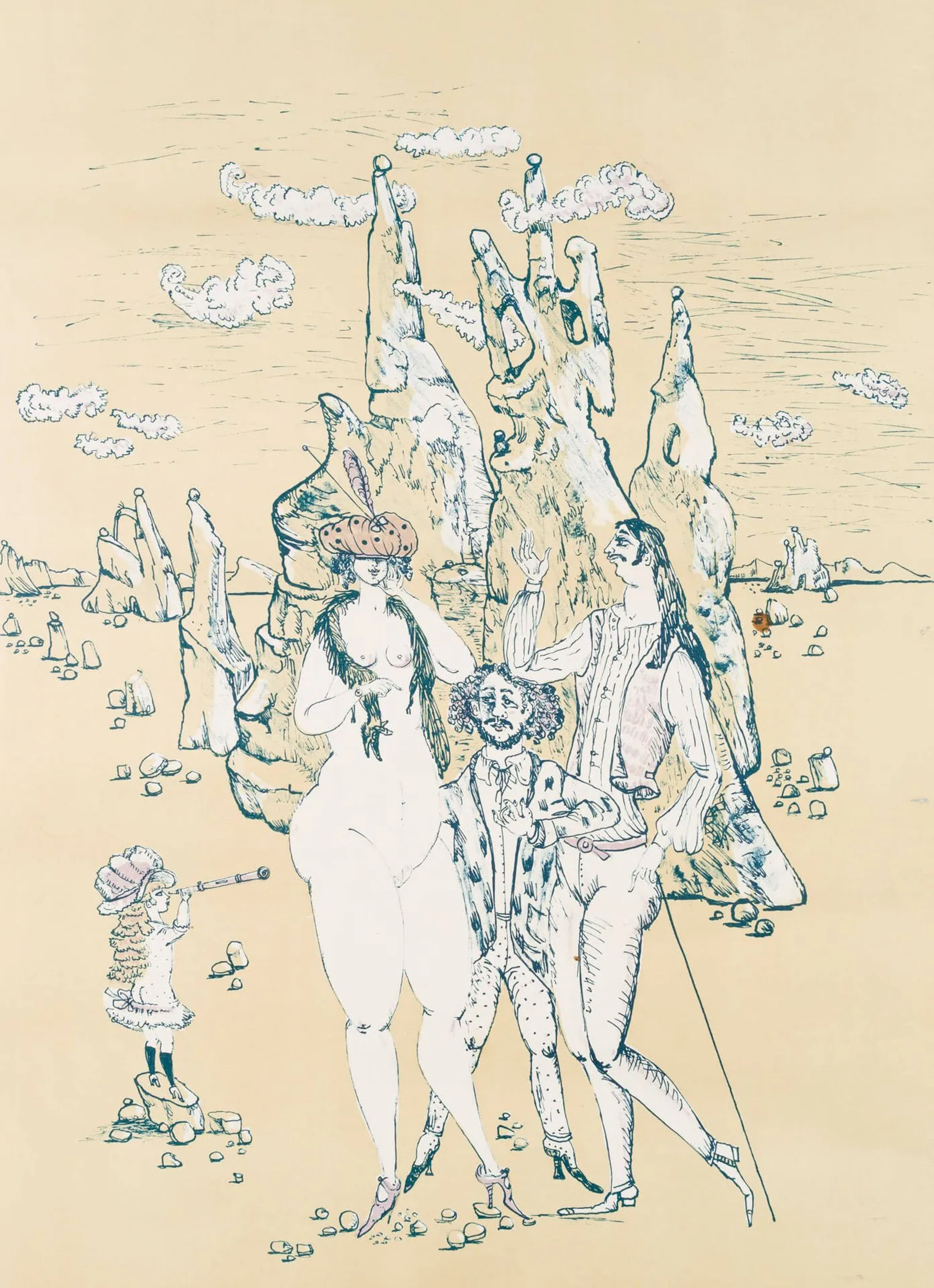 B. BACHEM (1916–2005), A Trip to the Mountains, 1976, color lithograph