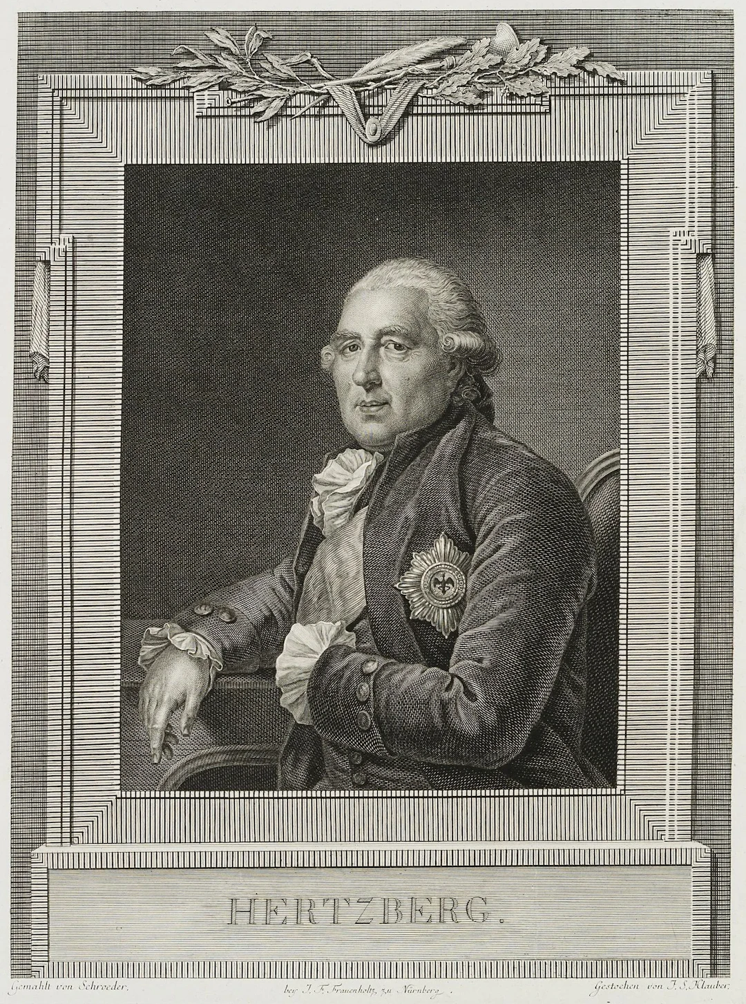 I. KLAUBER (*1753) after SCHRÖDER (*1760), Ewald Friedrich von Hertzberg