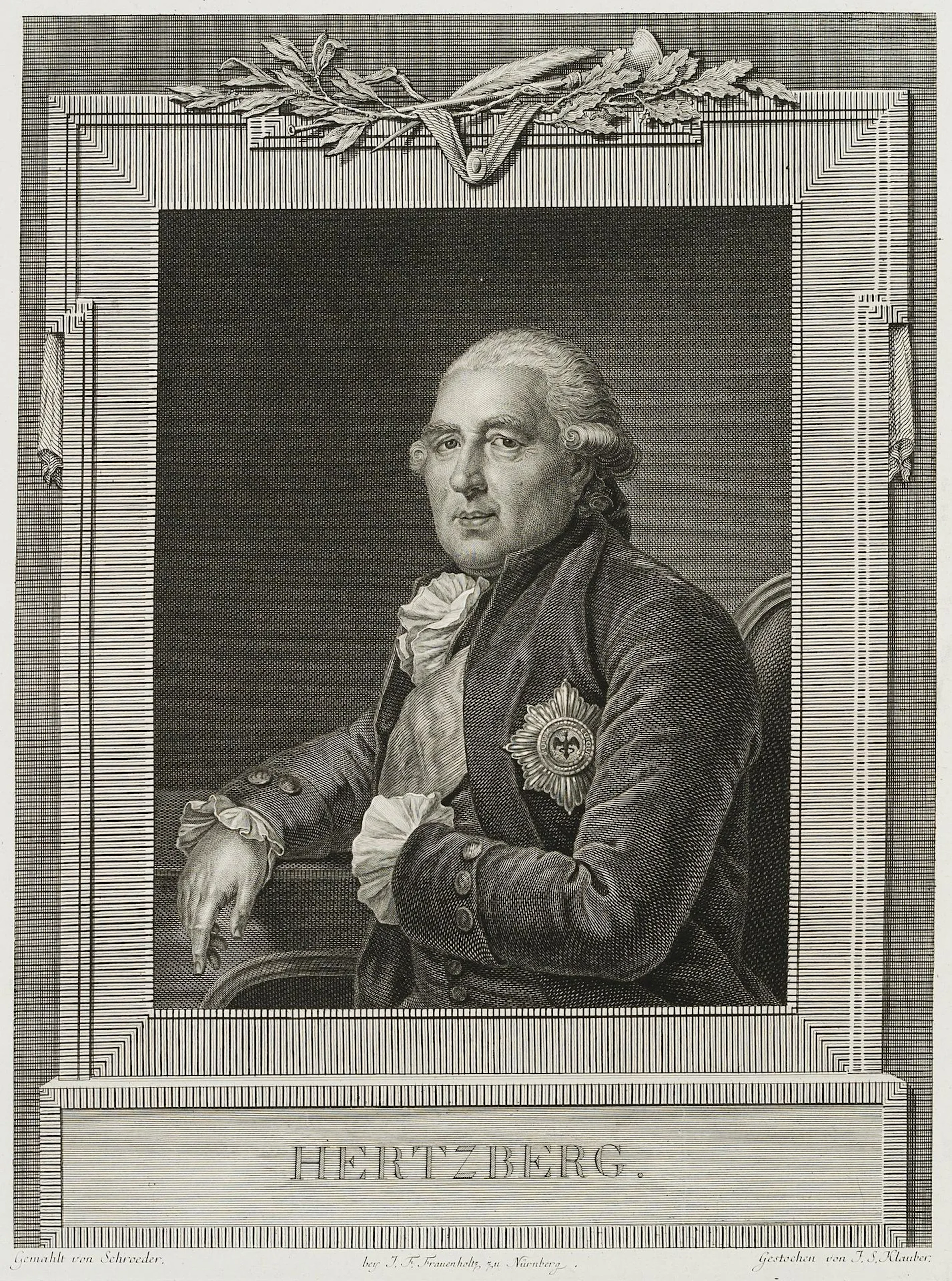 I. KLAUBER (*1753) after SCHRÖDER (*1760), Ewald Friedrich von Hertzberg