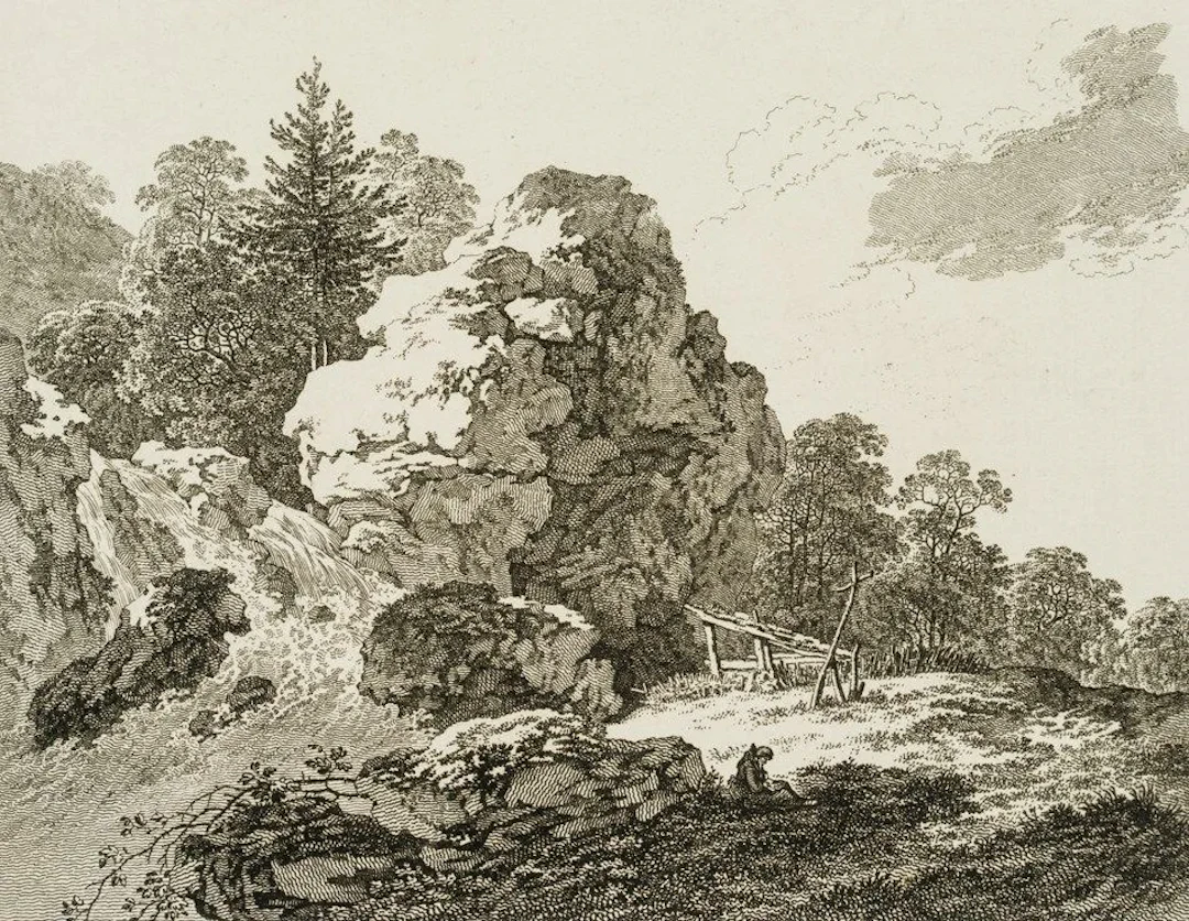 Unknown (18th century), A Romantic Landscape, Etching Unknown (18th