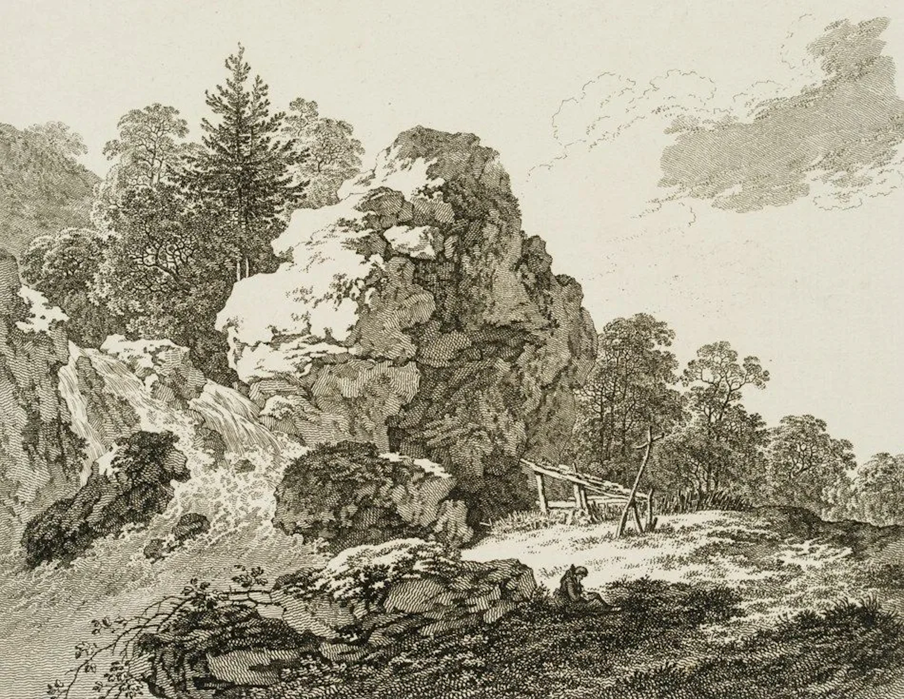 Unknown (18th century), A Romantic Landscape, Etching Unknown (18th