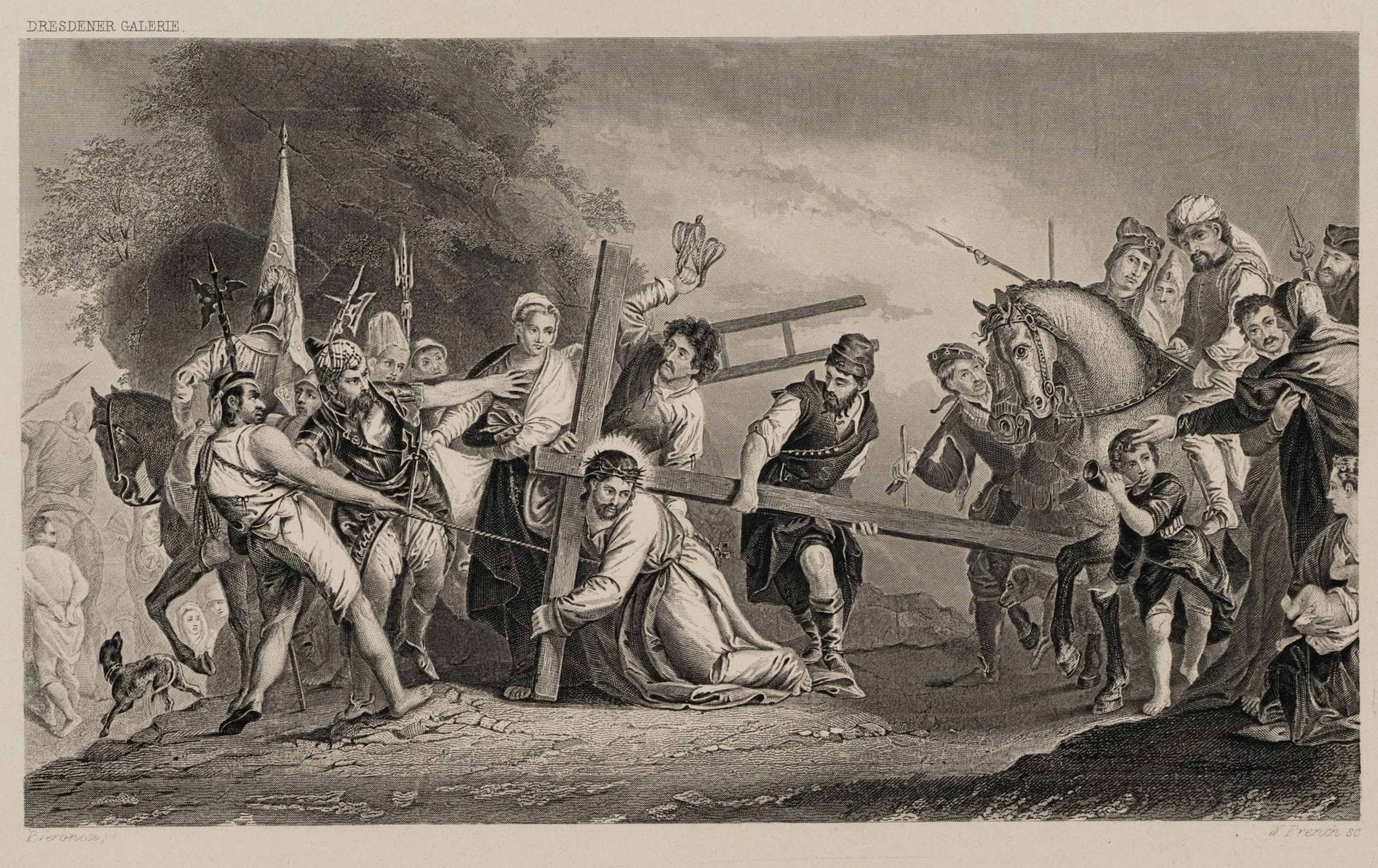W. FRENCH (*1815) after PAOLO VERONESE (*1528), The Road to Golgotha