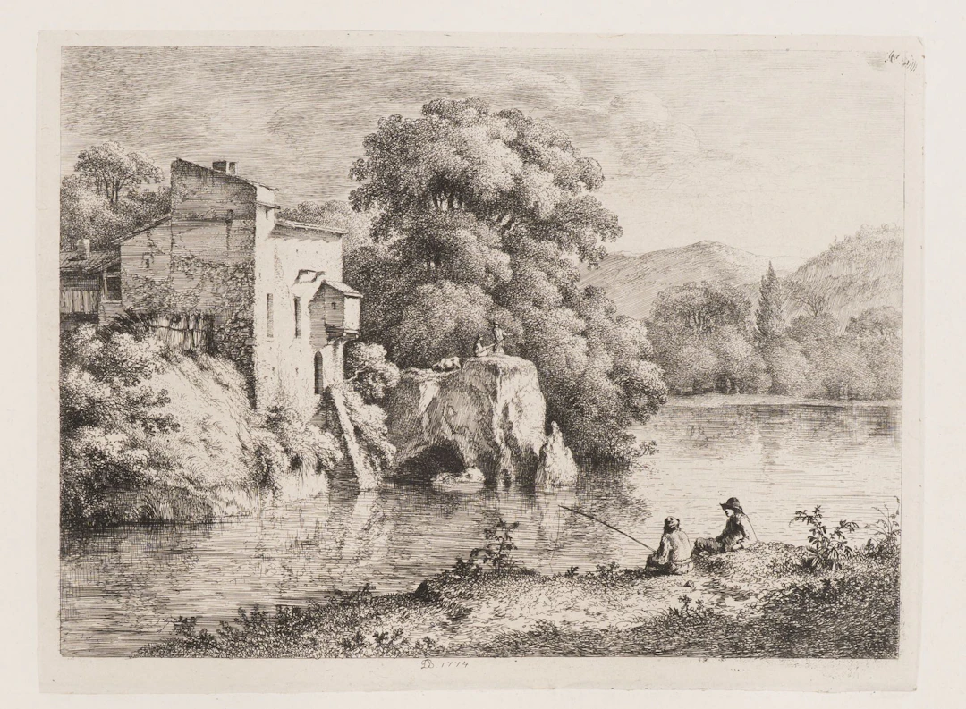 J. BOISSIEU (1736–1810), On the Banks of the Ain River, 1774, Etching