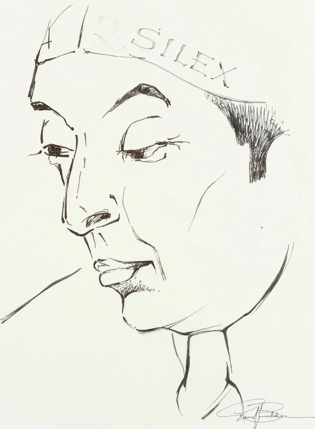 E. BEKKER (1903–1986), R. Silex, Portrait, Felt-tip pen Ernst Karl