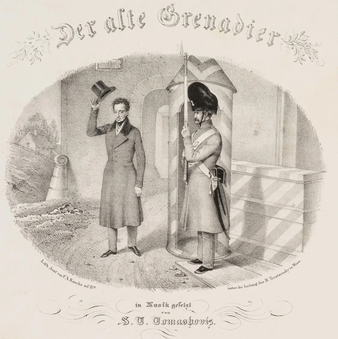 A. KUNIKE (1777–1838), *The Old Grenadier*, Lithograph Adolph Friedrich
