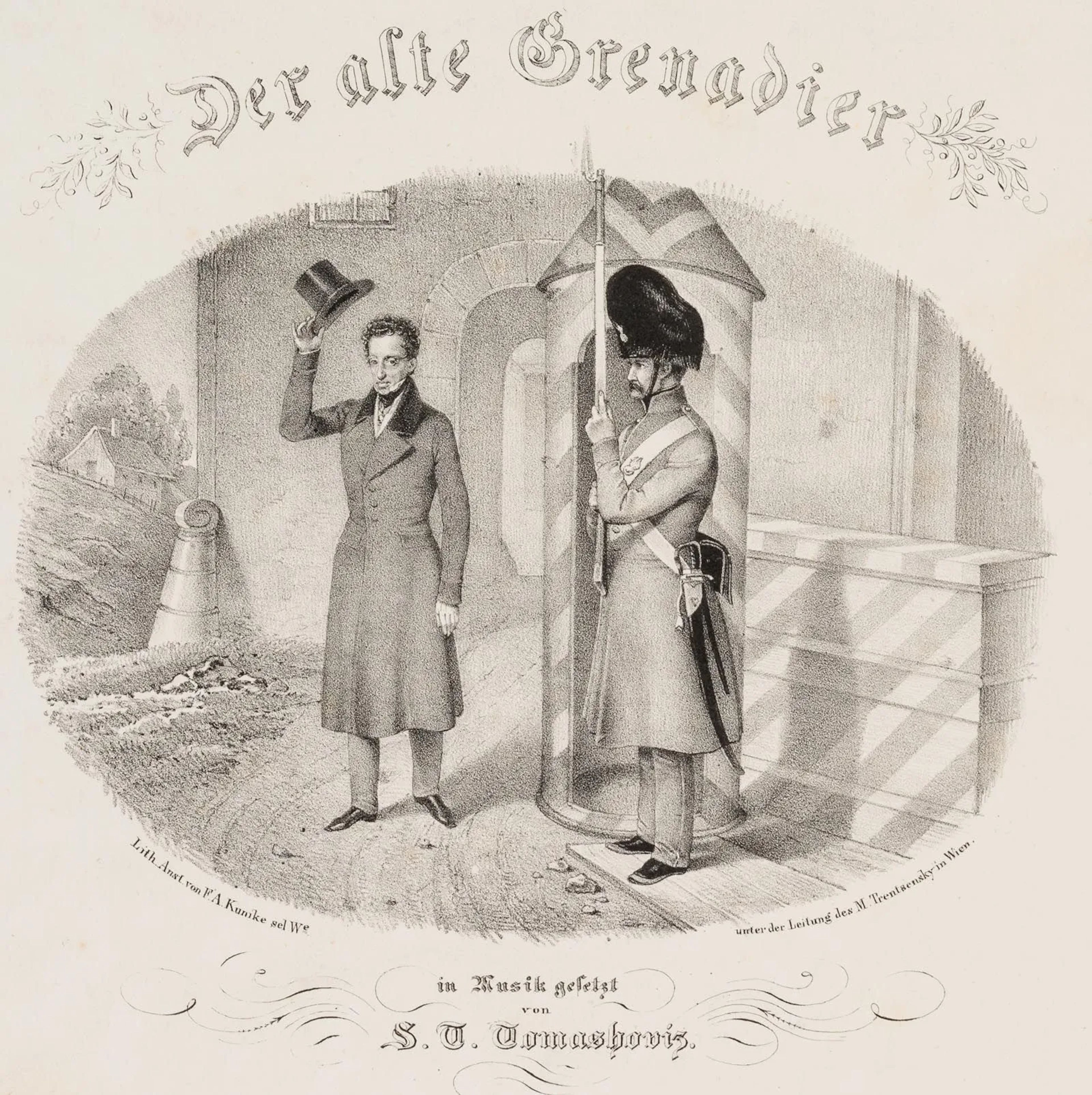 A. KUNIKE (1777–1838), *The Old Grenadier*, Lithograph Adolph Friedrich