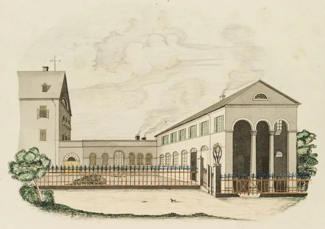 J. HOFFMANN (19th), Lichtenhof Agricultural College, 1865, Pen drawing