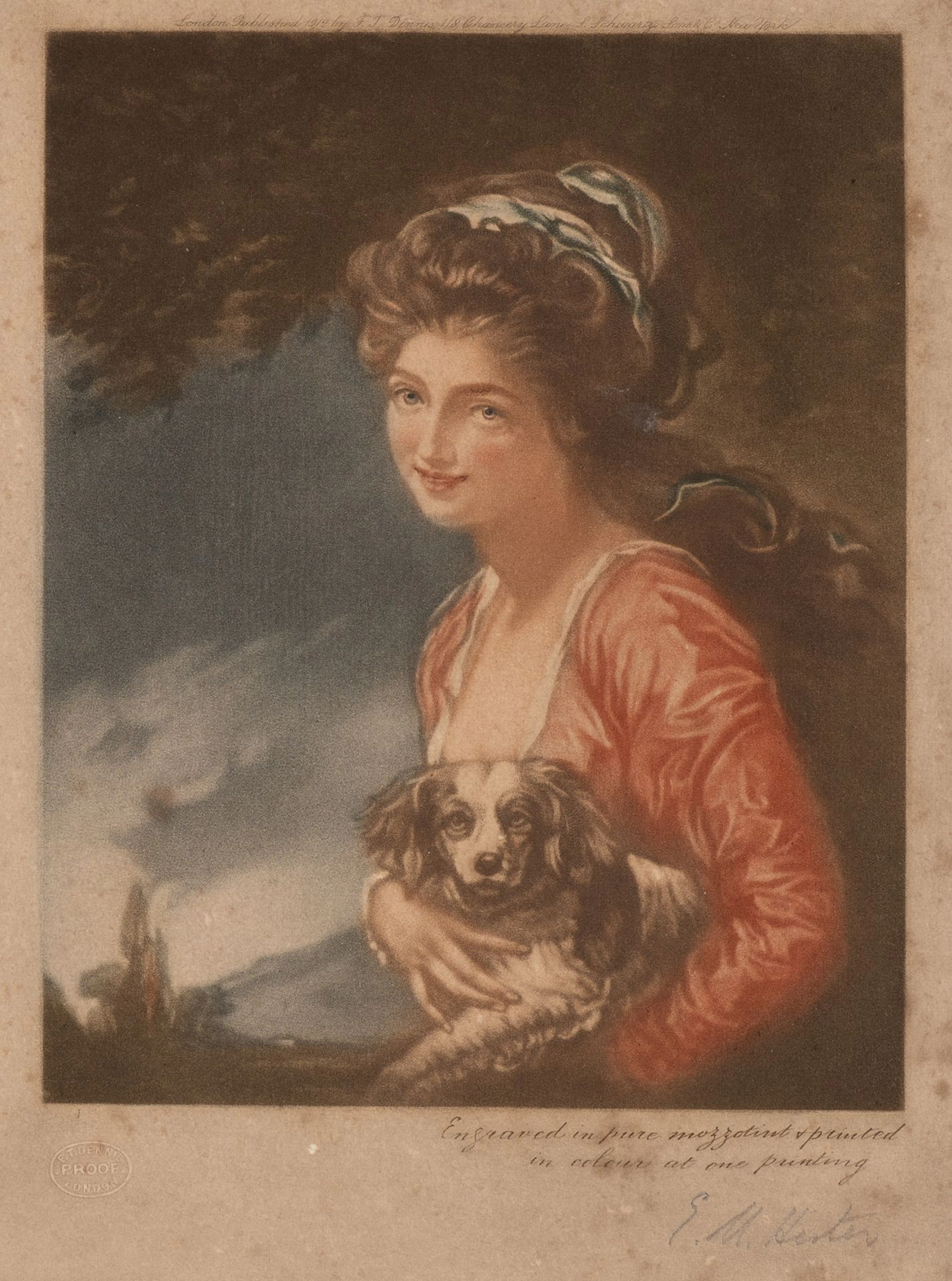 E. HESTER (*1890) after ROMNEY (*1734), Lady Hamilton, 1912, mezzotint