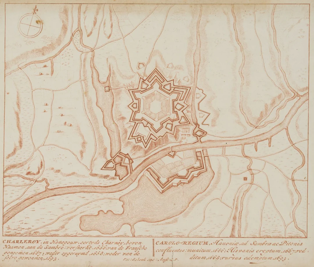 P. SCHENK (1653–1713), Charleroi with its ring of fortifications