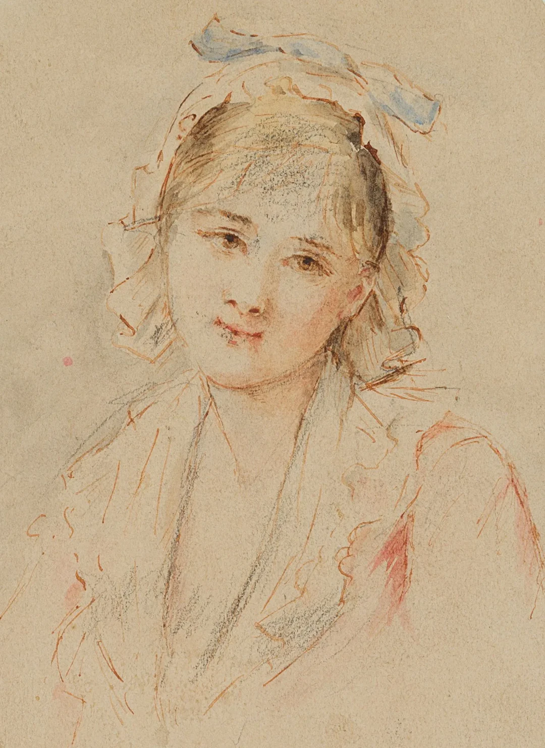 Unknown (19th century), Portrait of a Lady Wearing a Bonnet, around