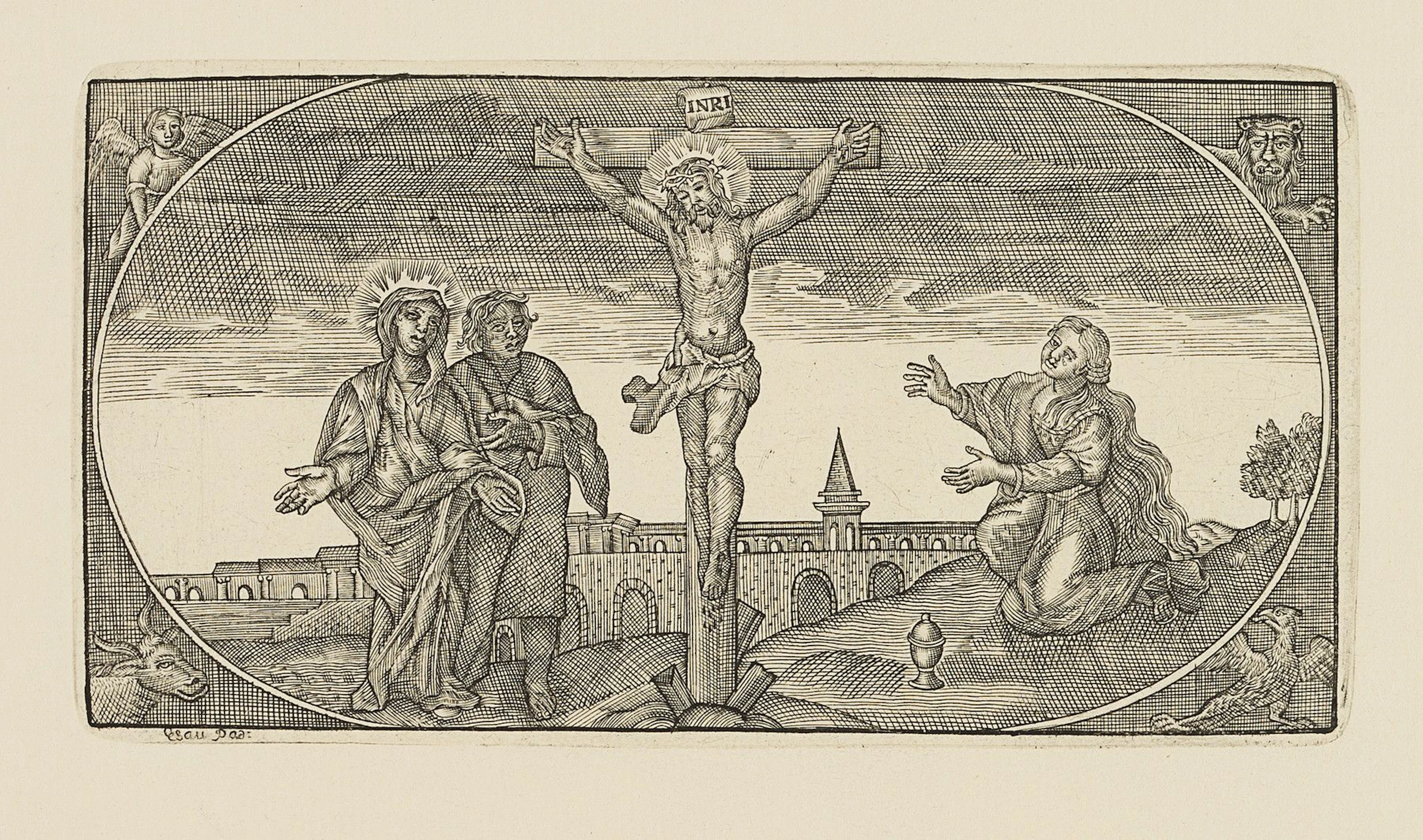 E. BAHN (*1901) after an unknown artist (17th century), The Crucifixion