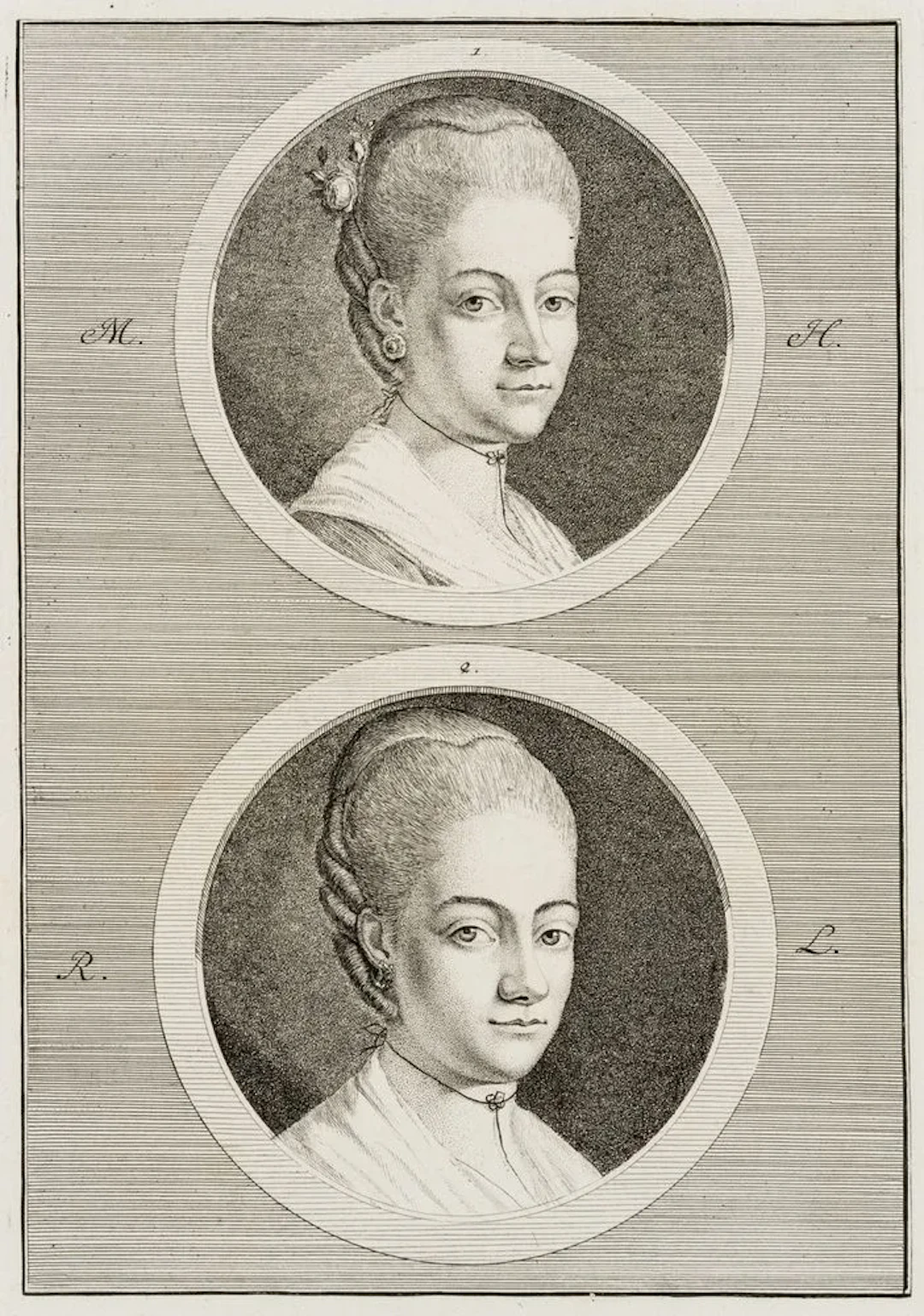 Unknown (18th century), A Double Portrait of Two Beauties, around