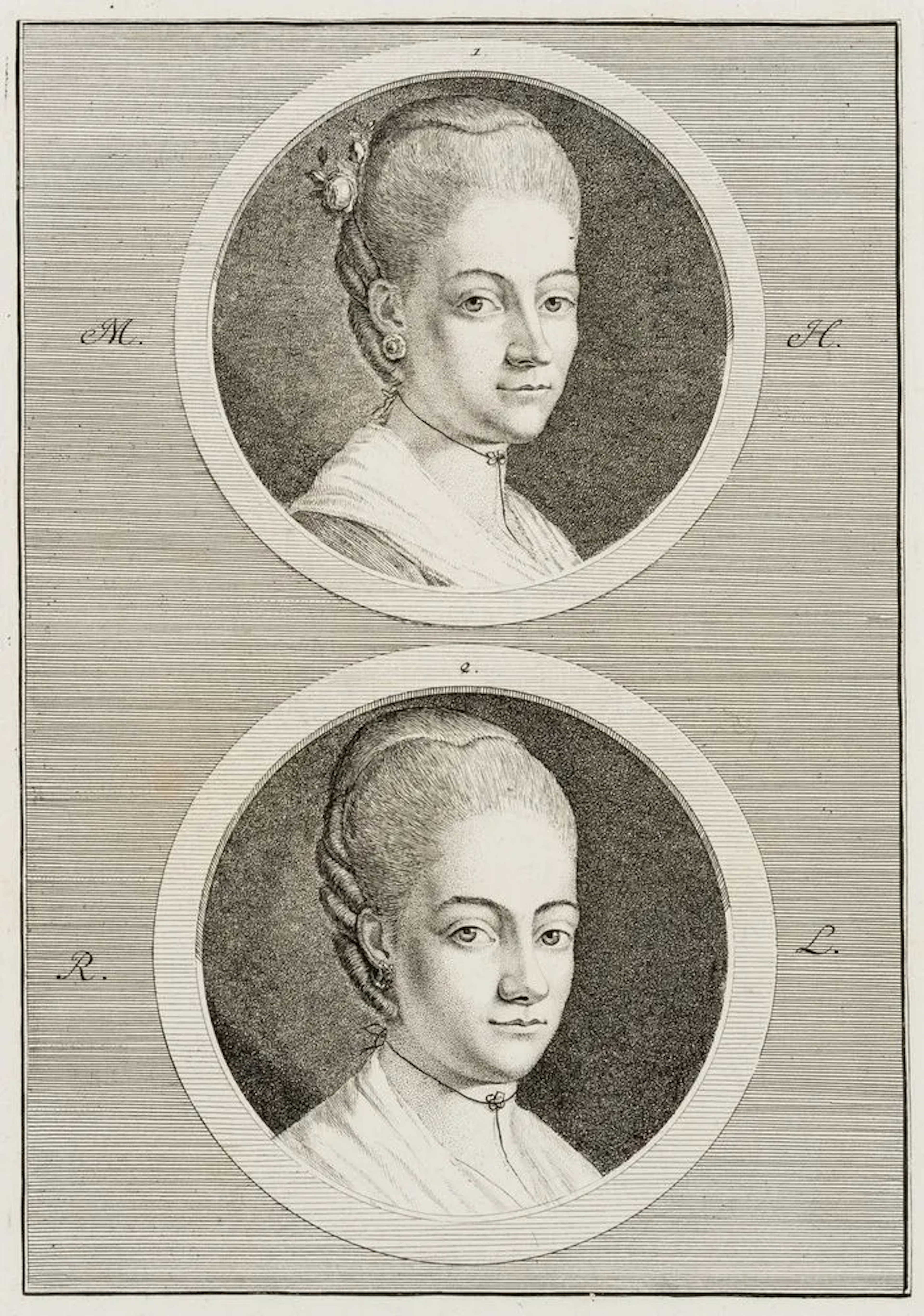 Unknown (18th century), A Double Portrait of Two Beauties, around