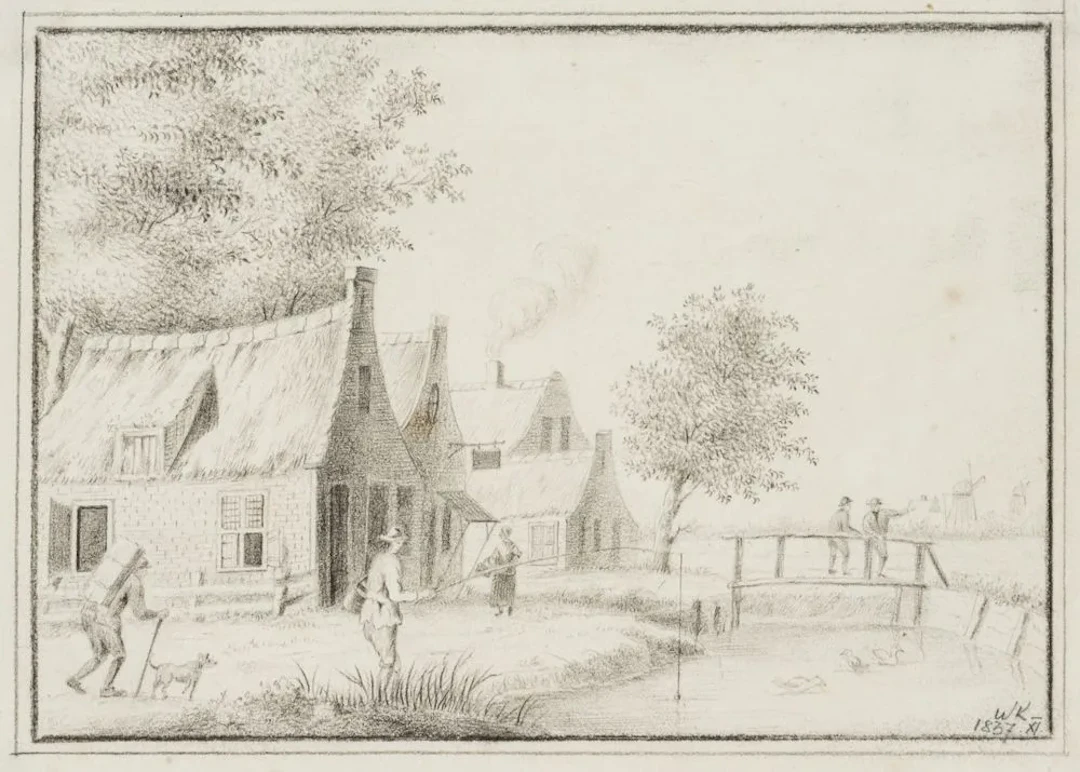 Unknown (19th century), A Scene from Everyday Life by the Canal, 1837