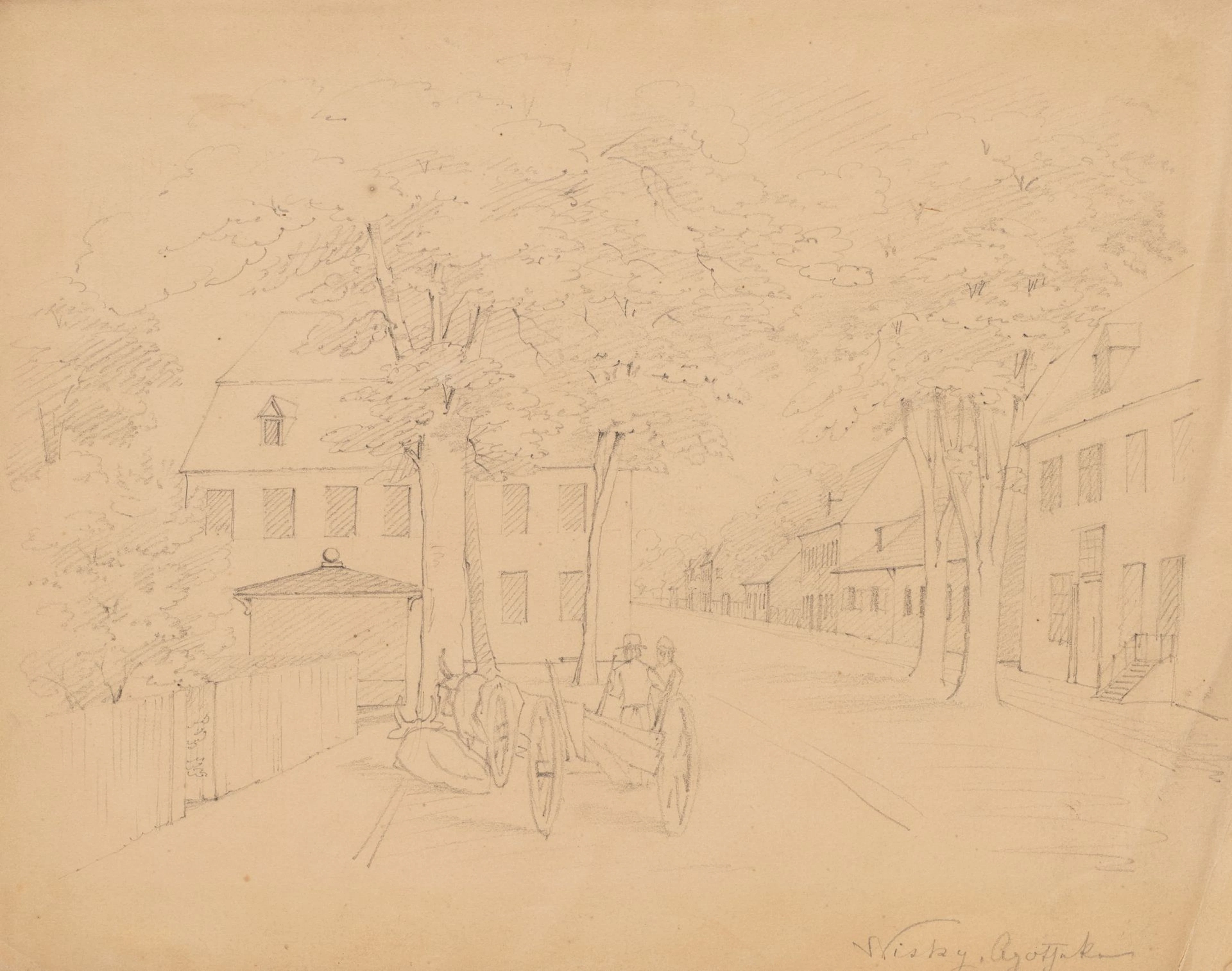 Unknown (19th), Niesky, Gottesackerallee, around 1853, Pencil Unknown