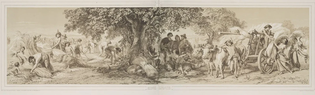 A. KLOEBER (1793-1864), A harvest, 1837, Tinted lithograph August