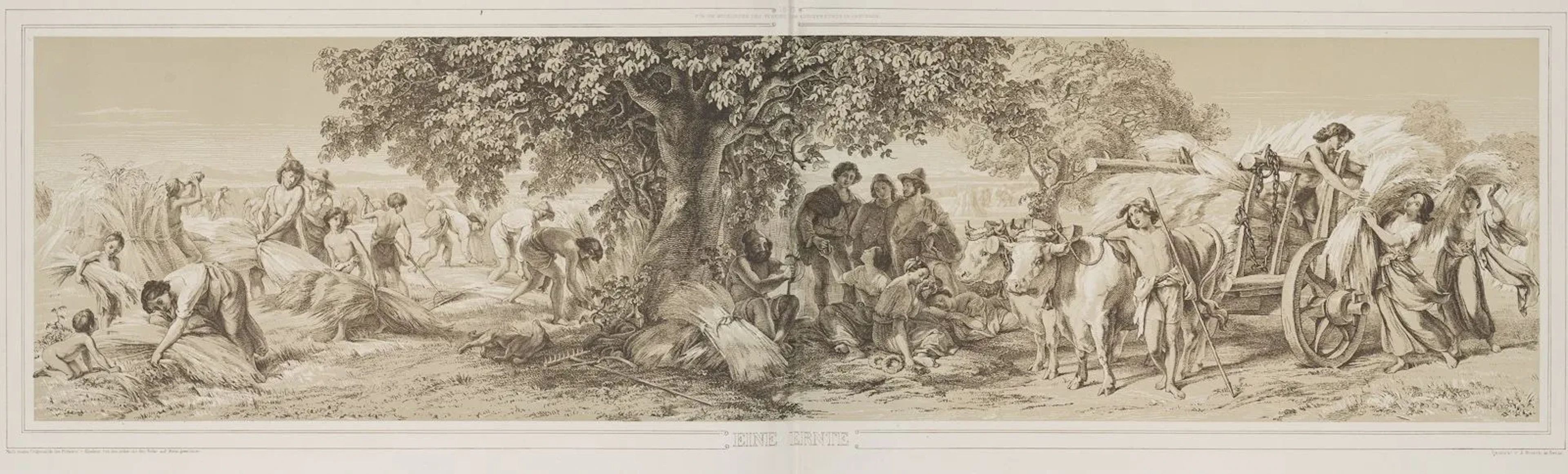 A. KLOEBER (1793-1864), A harvest, 1837, Tinted lithograph August