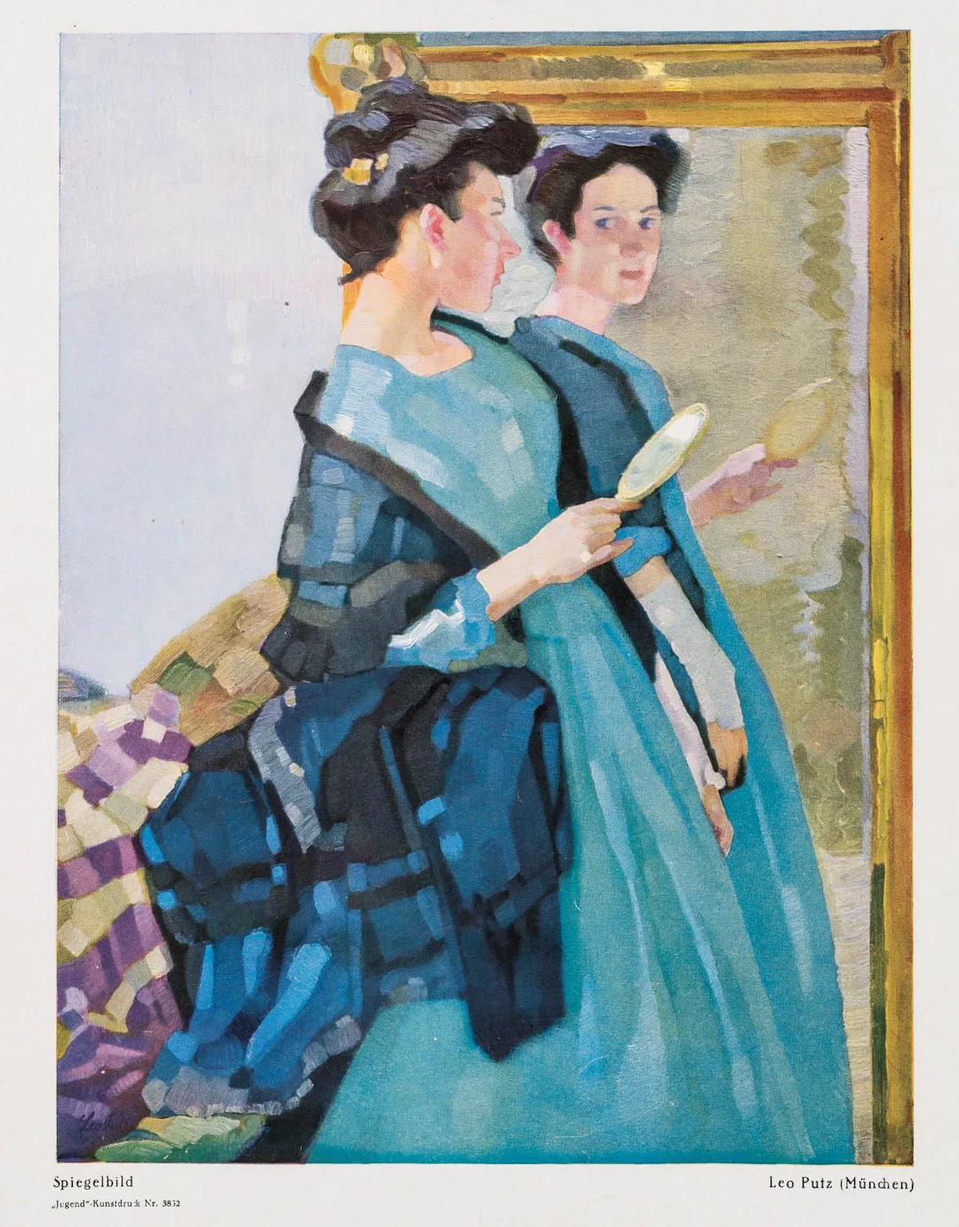 L. PUTZ (1869–1940), *Reflection*, portrait of a woman, youth, circa