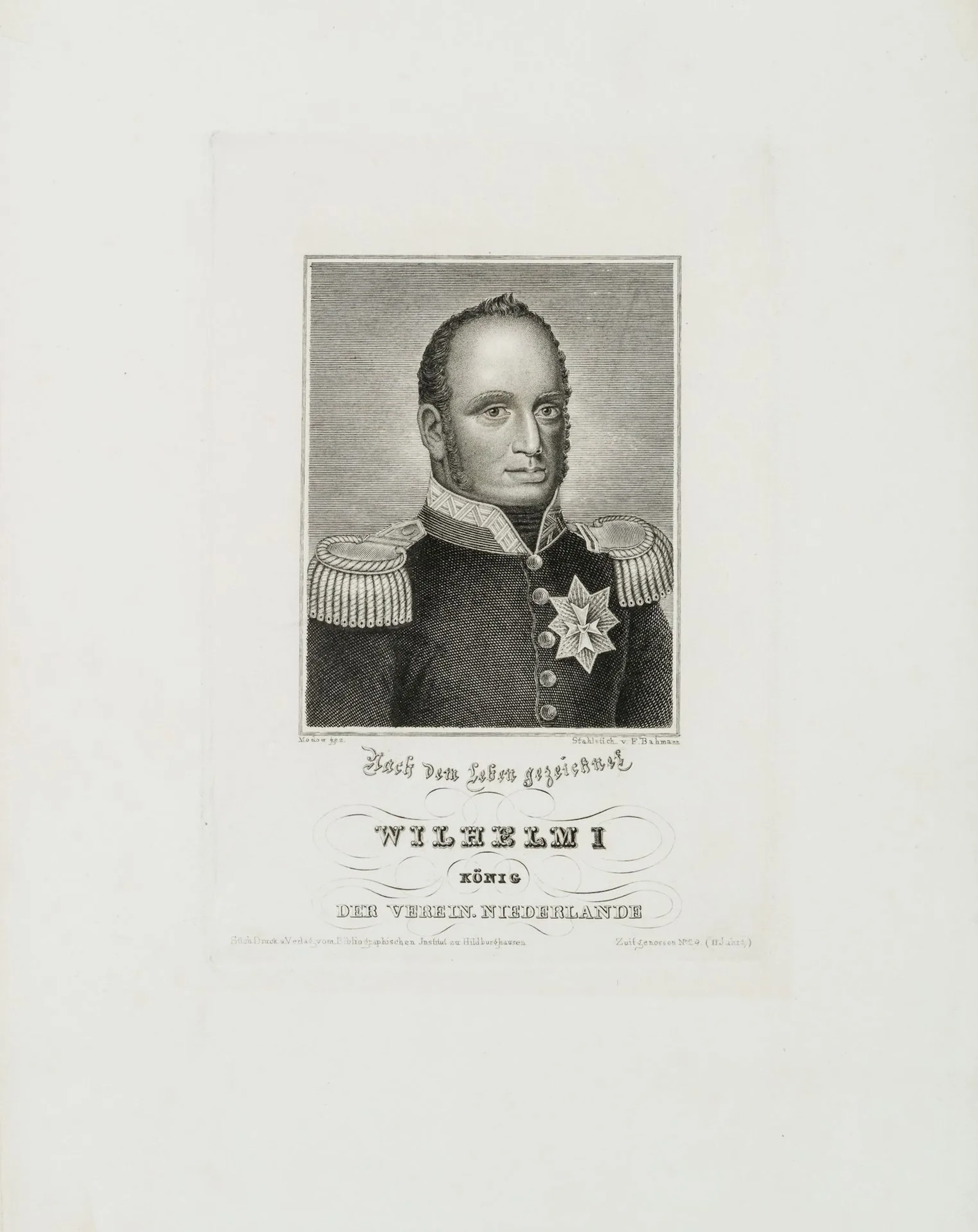 F. BAHMANN (*1800) after MADOU (*1796), William I, King of the Netherlands