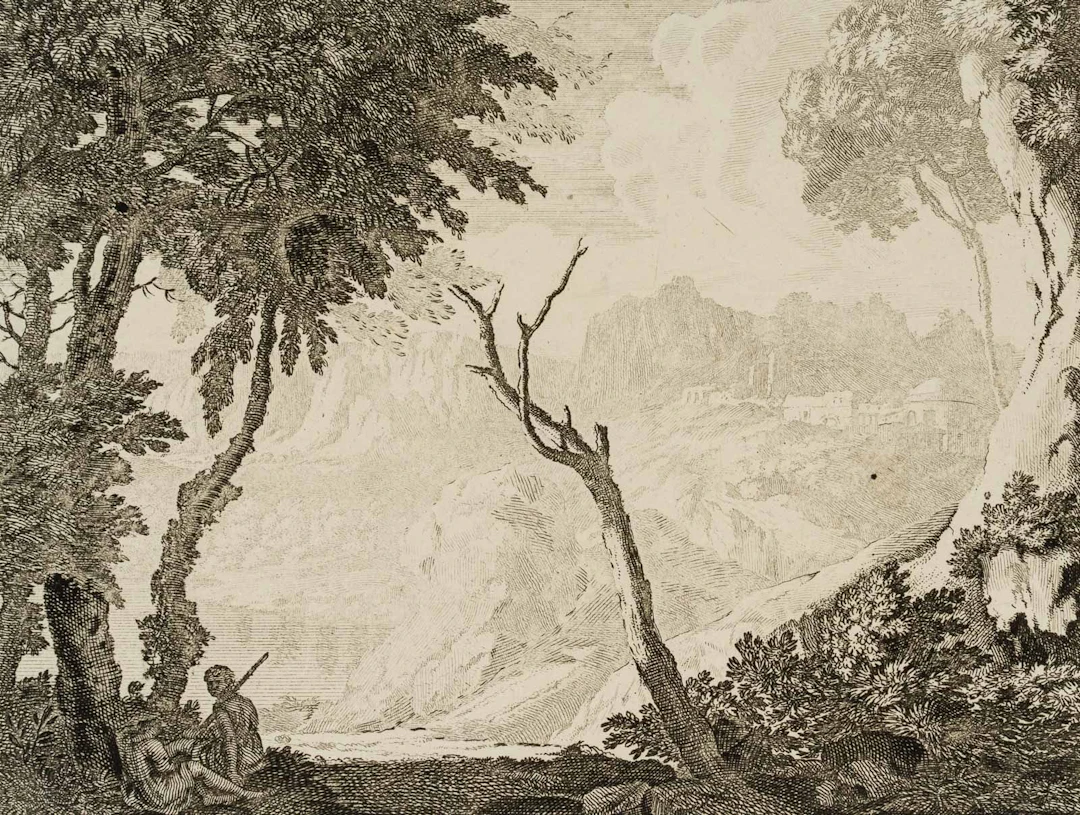 J. CALL (1656–1703), Shepherds Resting Under a Tree, Etching Jan van