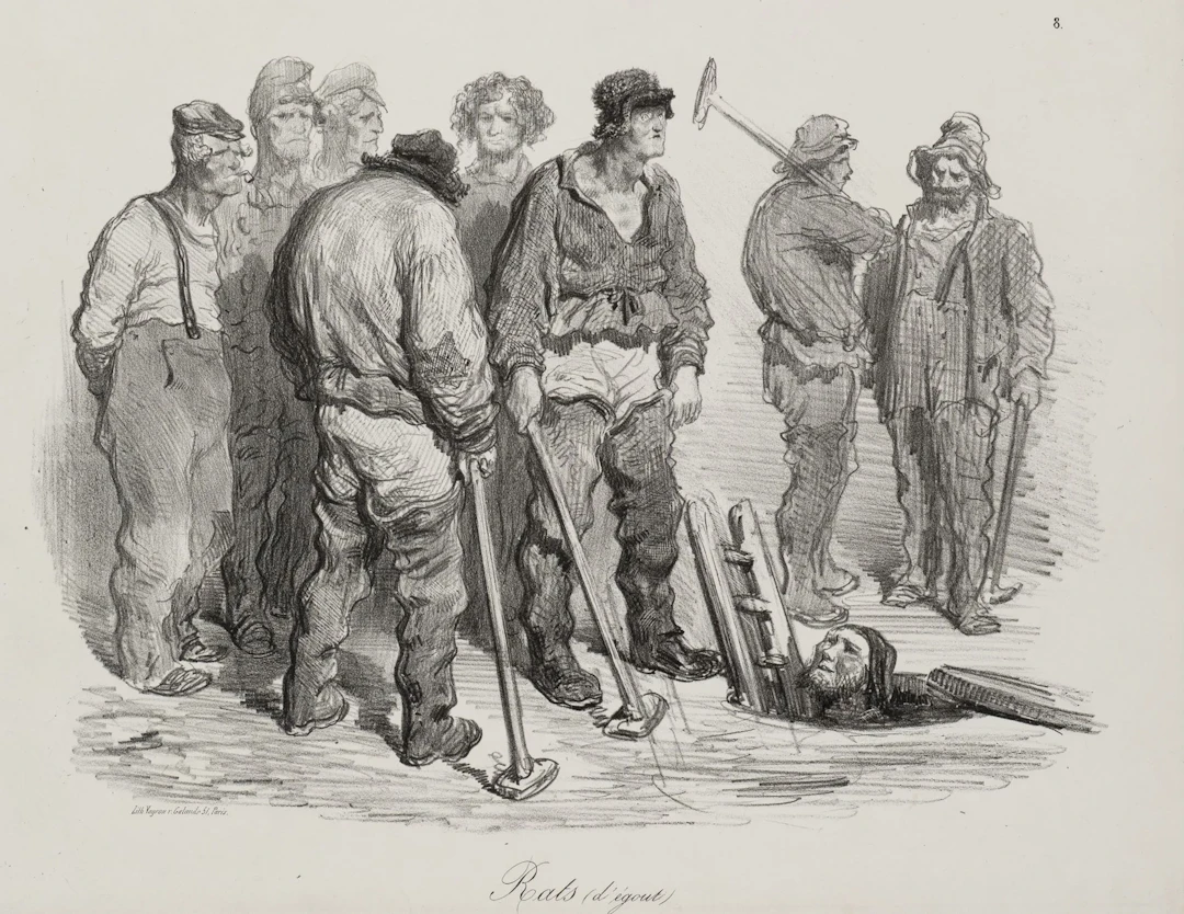 G. DORÉ (1832–1883), Caricature of a sewer worker, 1854, Lithograph