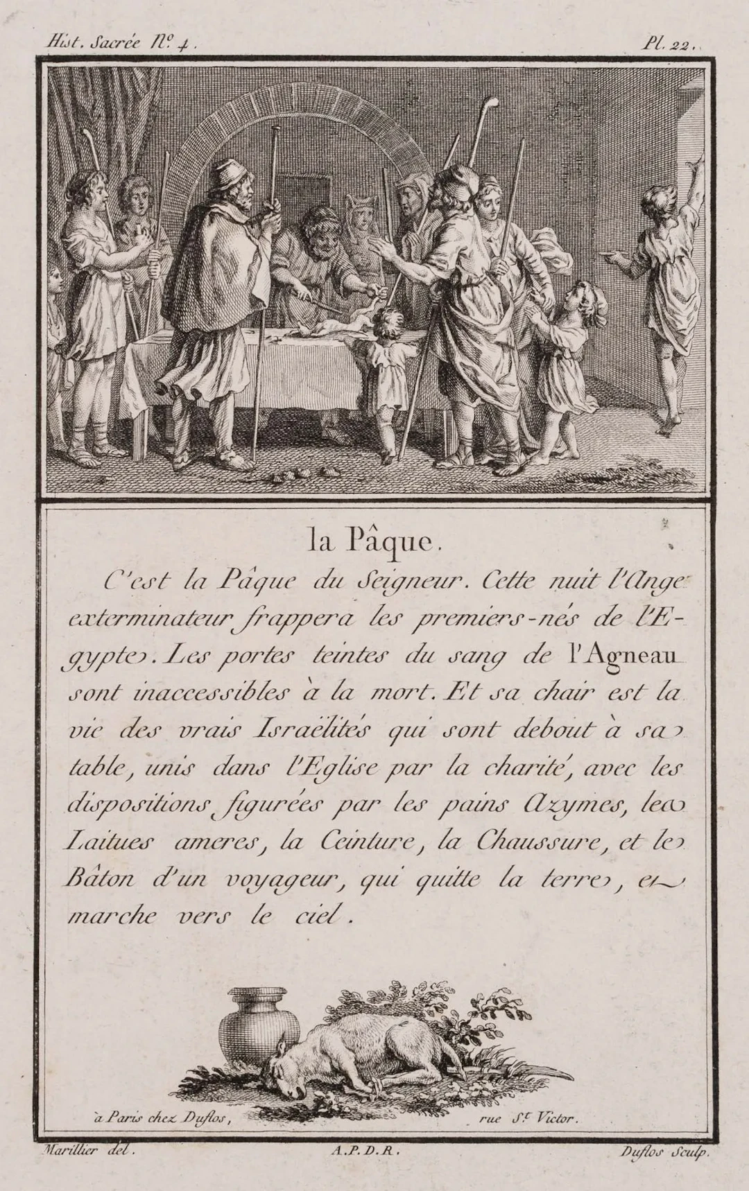 P. JEUNE (*1742) after MARILLIER (*1740), Easter, 1785, Copper engraving