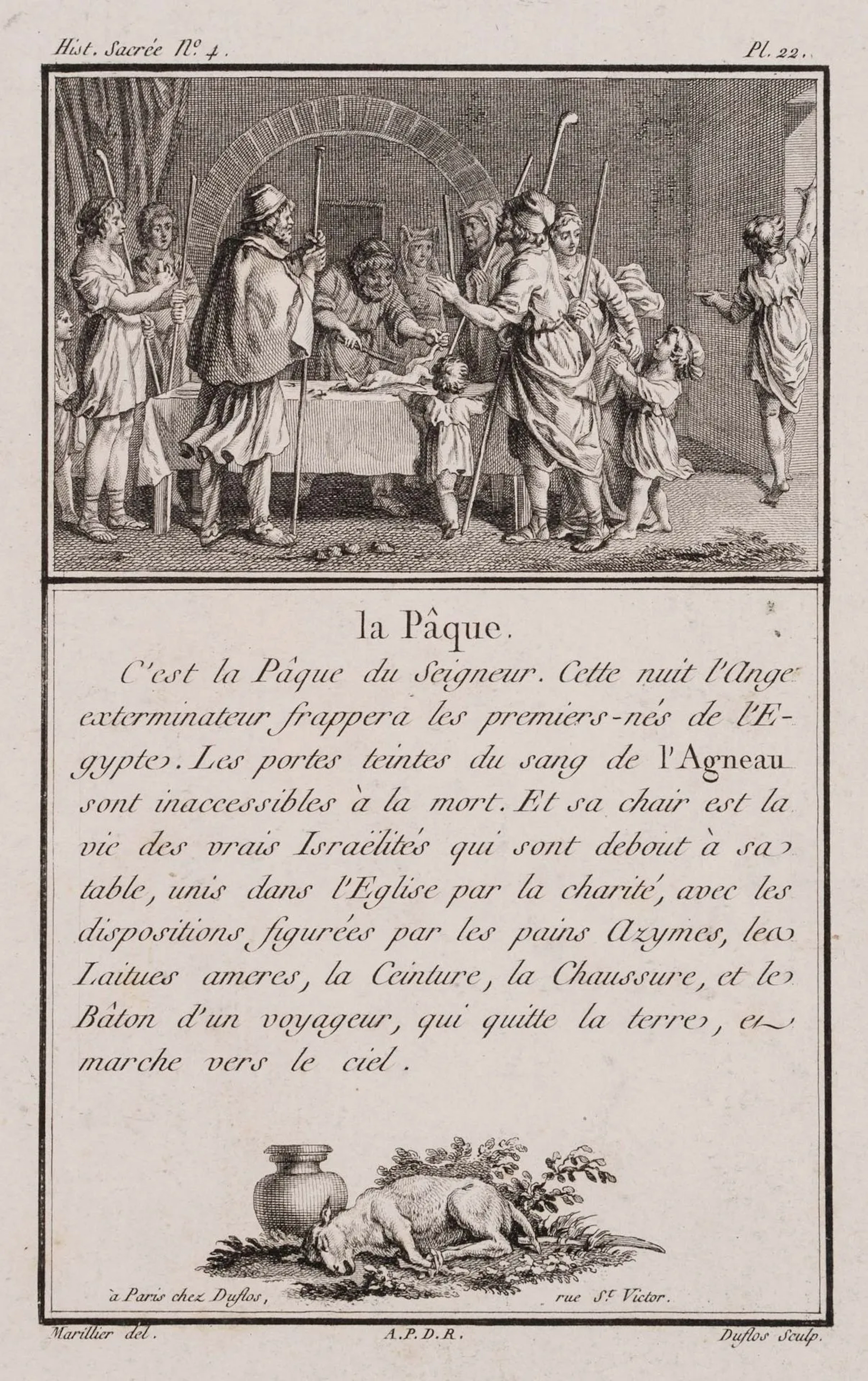 P. JEUNE (*1742) after MARILLIER (*1740), Easter, 1785, Copper engraving