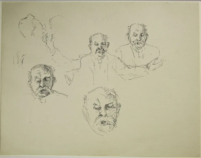 W. STEINHAUSEN (*1846), Head studies, Indian ink Wilhelm August Theodor