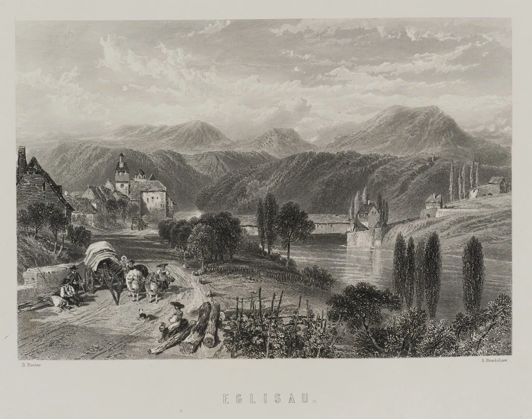 B. FOSTER (*1825) after BRADSHAW (19th), Eglisau, Steel engraving