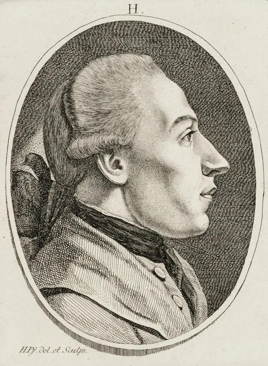 H. PFENNINGER (*1749), Portrait of a Young Man, ca. 1775, Etching
