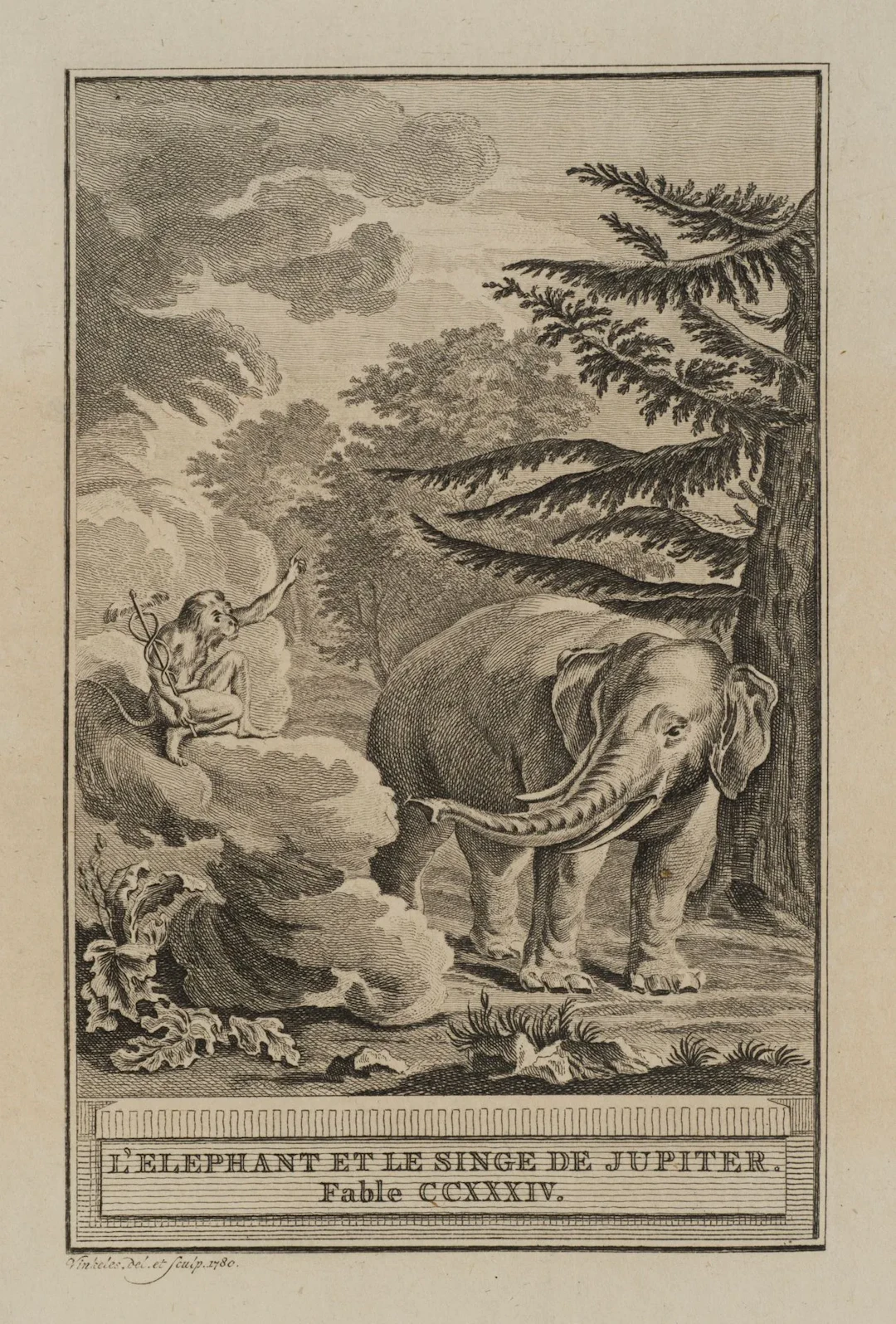 R. VINKELES (1741–1816), Jupiter’s Elephant and Monkey, 1781, Etching