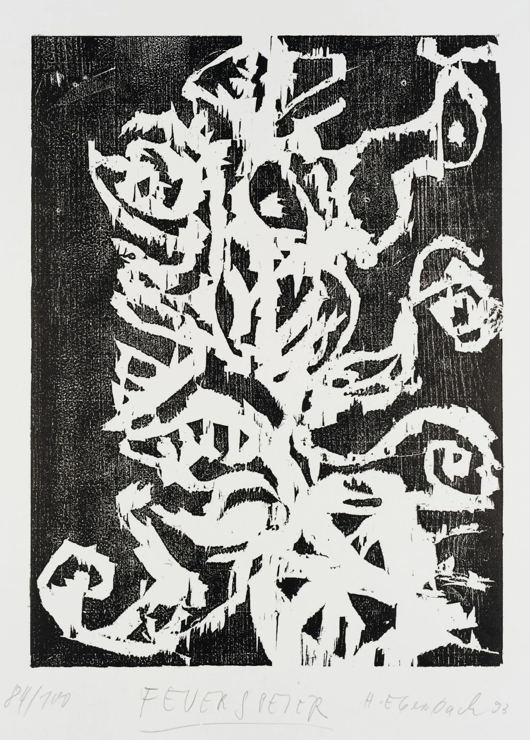 H. EBERSBACH (*1940), Fire-breather, 1993, Woodcut Hartwig Ebersbach