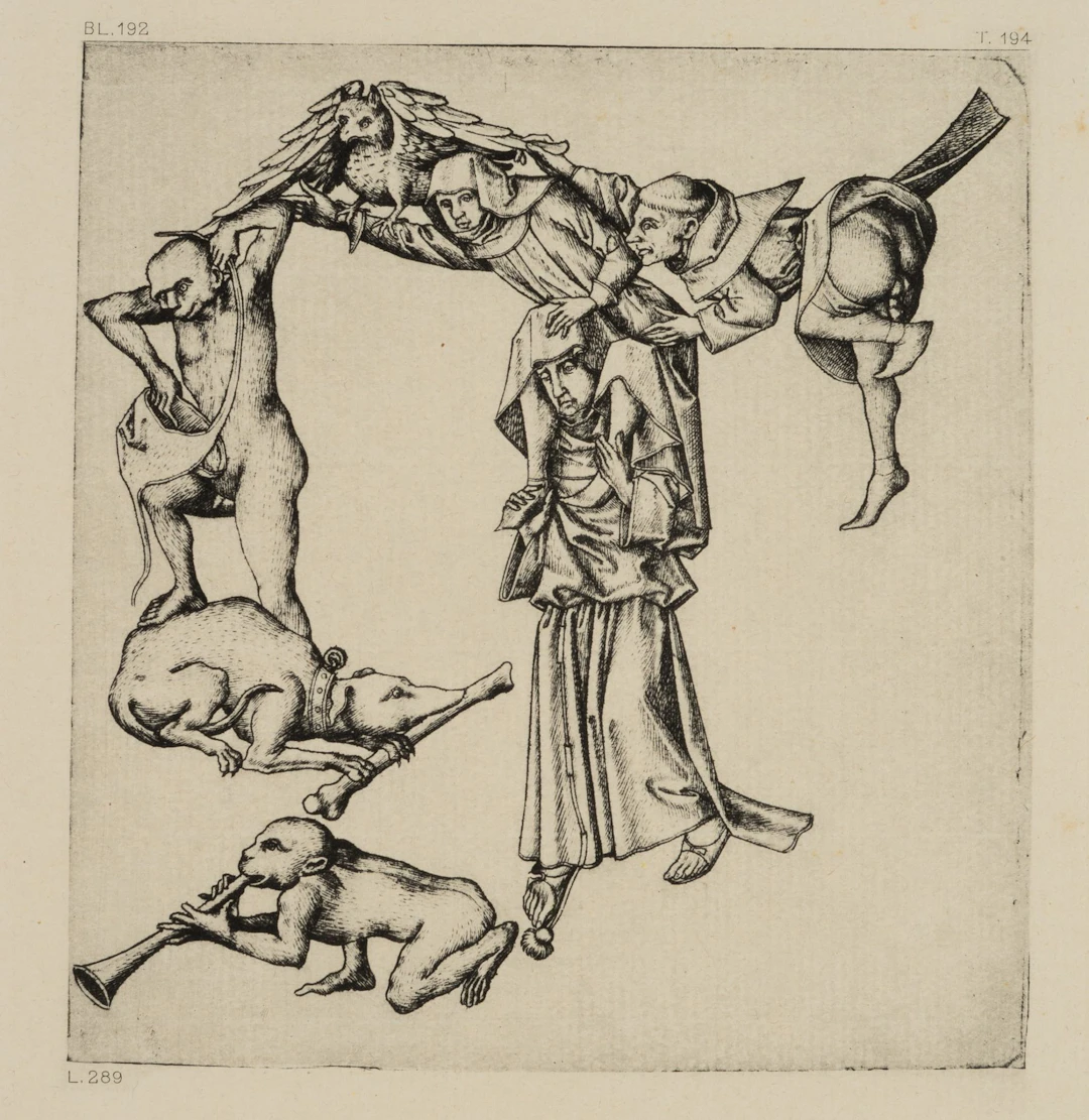 After Monogramist MEISTER ES (*1450), Illustrated Alphabet. Letter