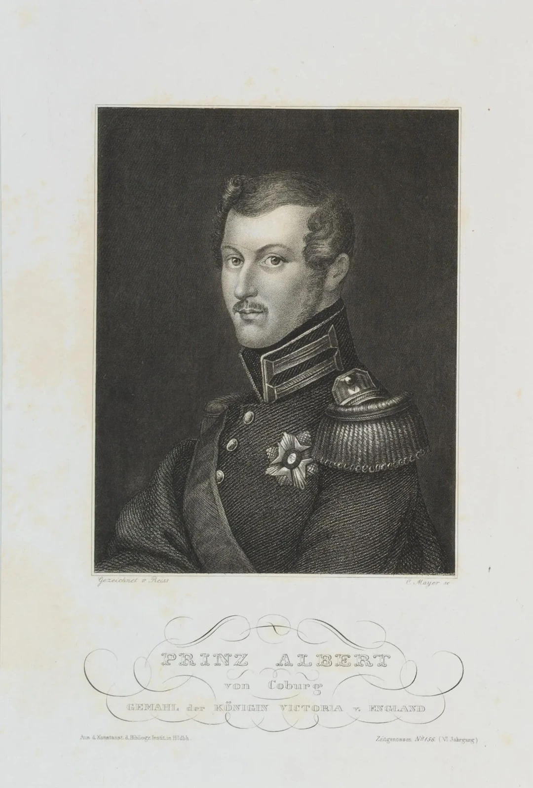 C. MAYER (*1798) after REISS (19th), Prince of Saxe-Coburg and Gotha