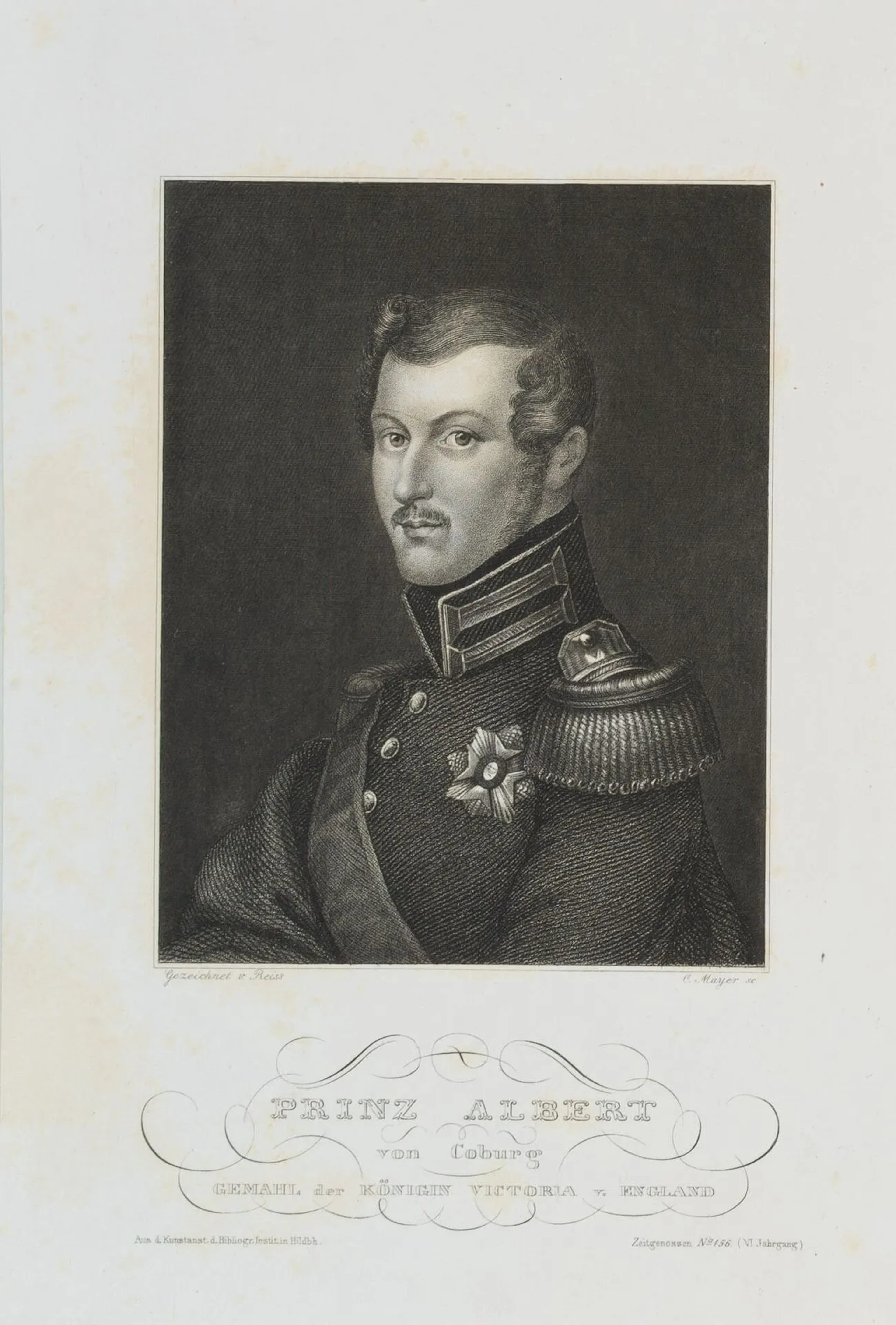 C. MAYER (*1798) after REISS (19th), Prince of Saxe-Coburg and Gotha