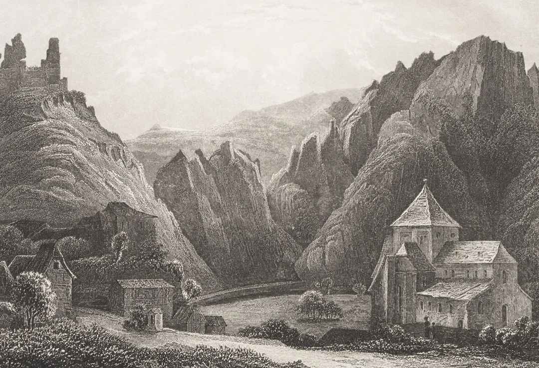 H. WINKLES (*1801) after FROMMEL (*1789), Castle and Church in the