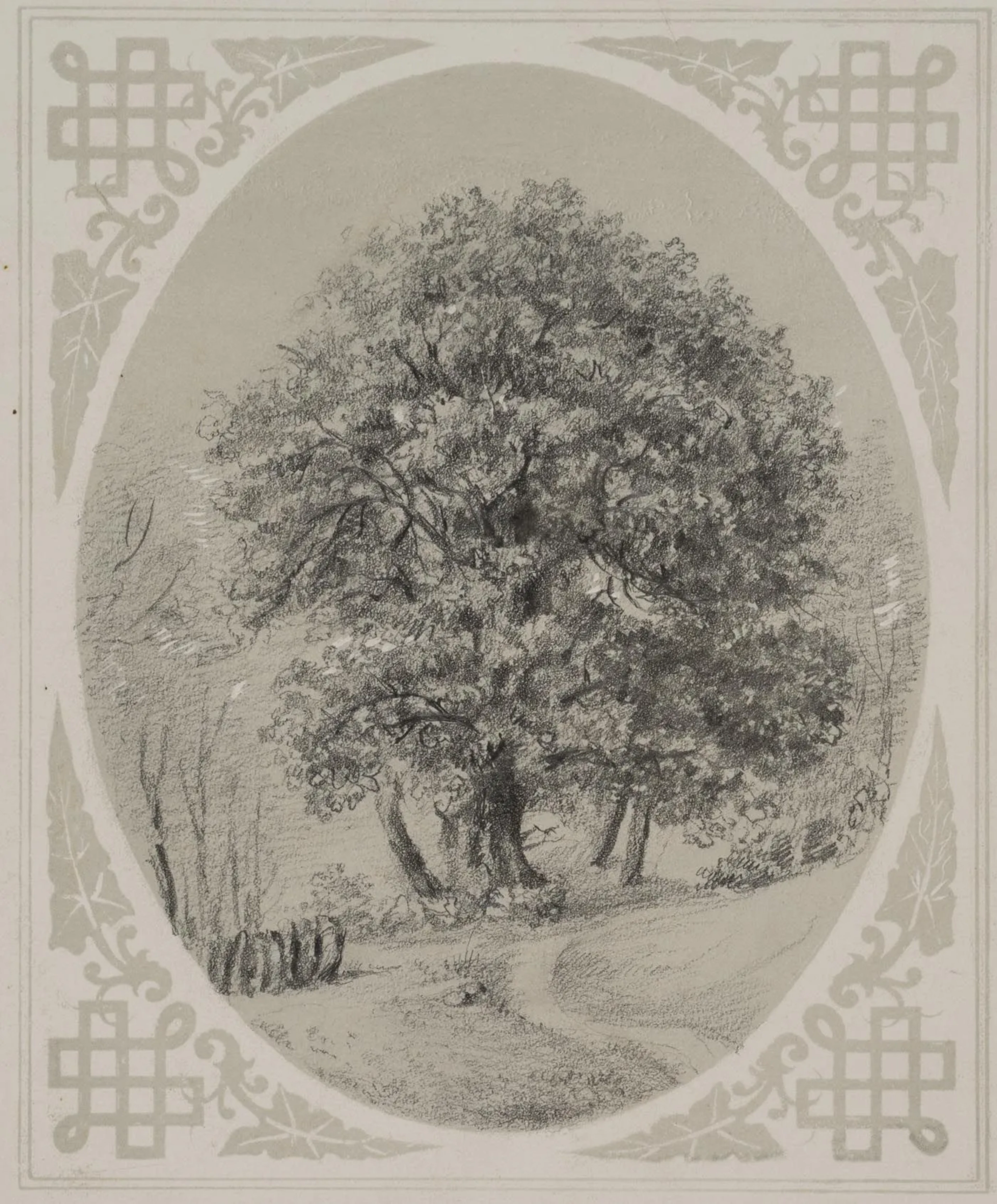 Unknown (19th century), Trees by the Roadside, c. 1850, Pencil Unknown