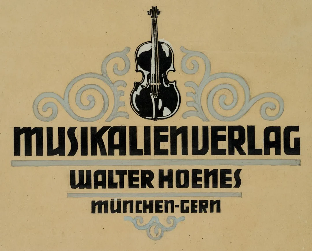 Unknown (20th), W. Hoenes Music Publishers, around 1900, Watercolor